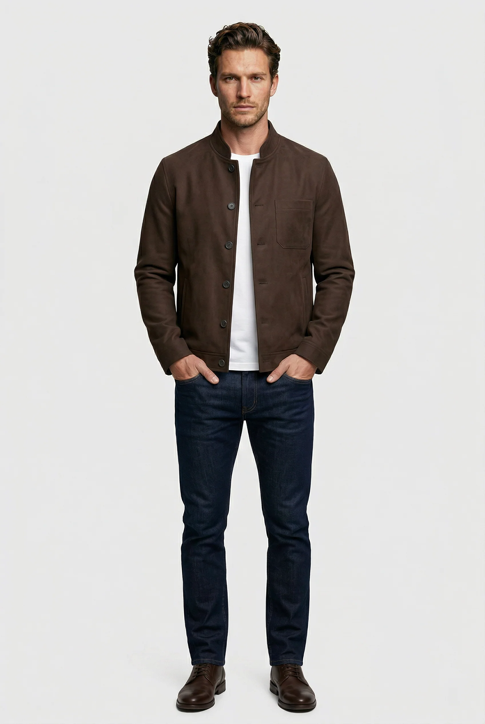 Aldgate Baseball Shacket - Chocolate Moleskin - Image 3