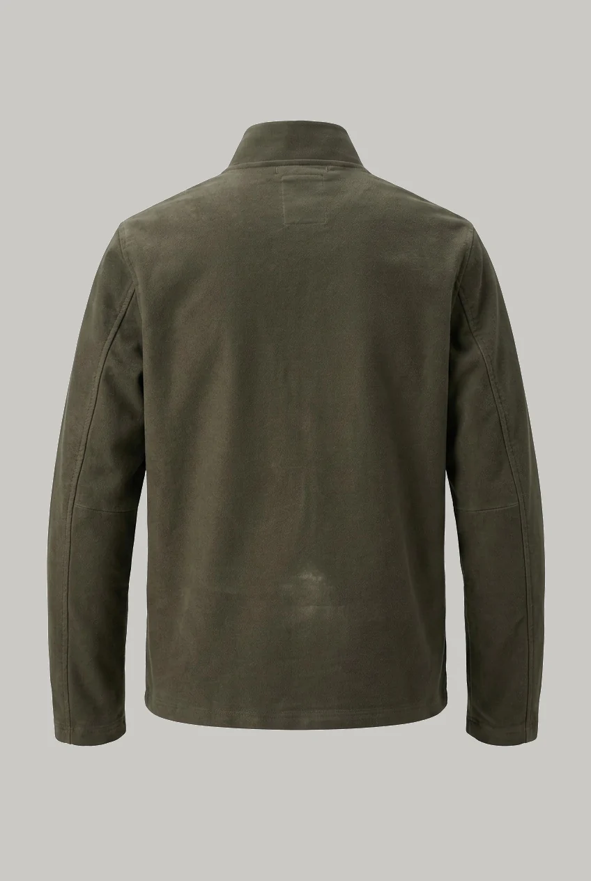 Aldgate Baseball Shacket - Khaki Moleskin - Image 4