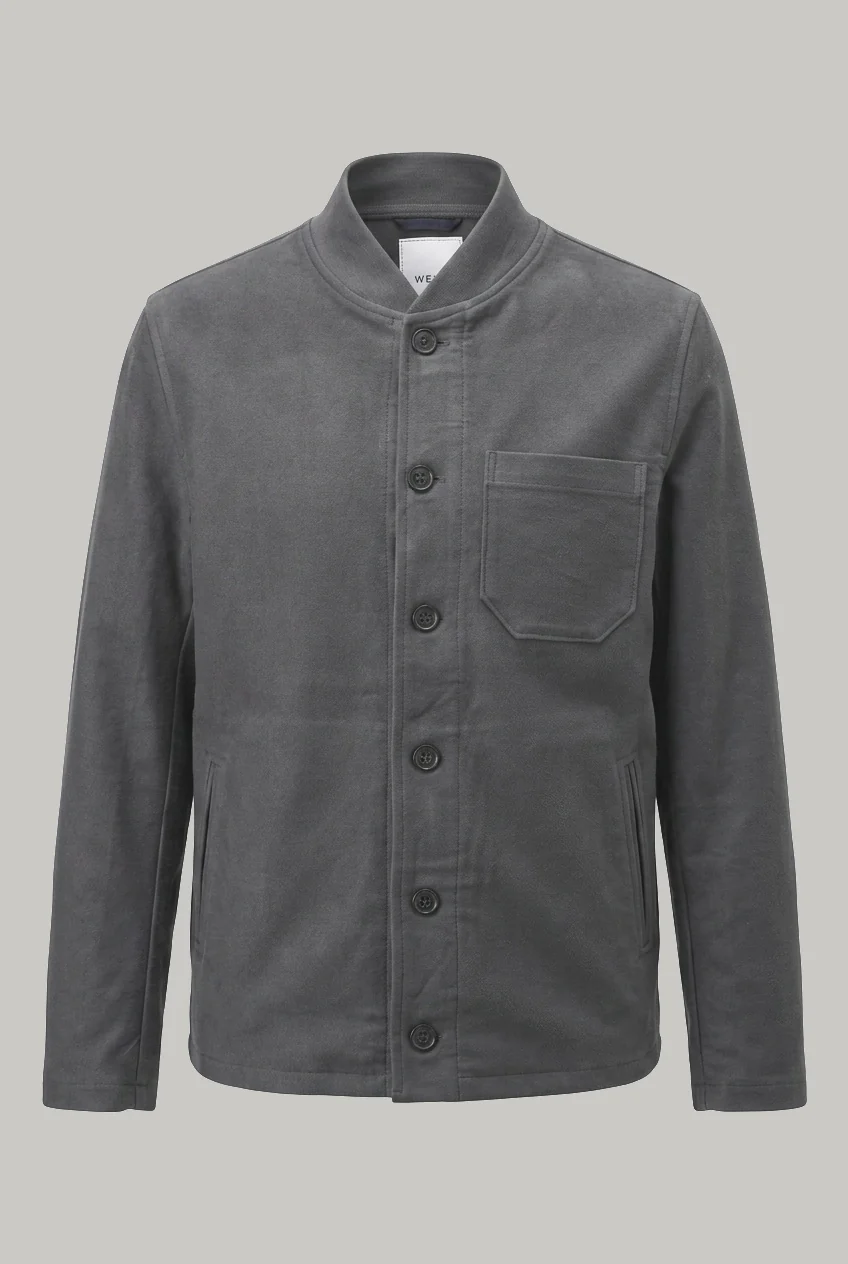 Aldgate Baseball Shacket - Slate Grey Moleskin