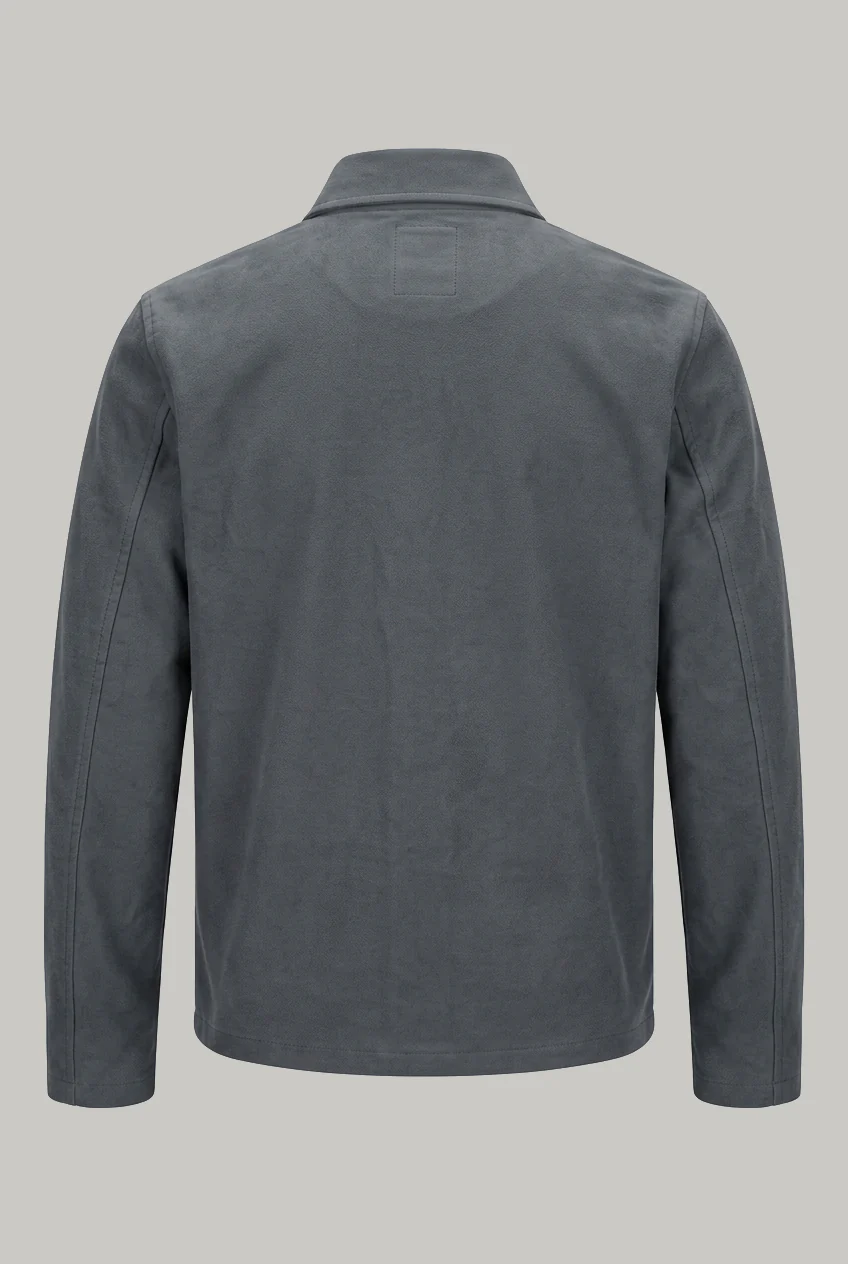 Aldgate Baseball Shacket - Slate Grey Moleskin - Image 2