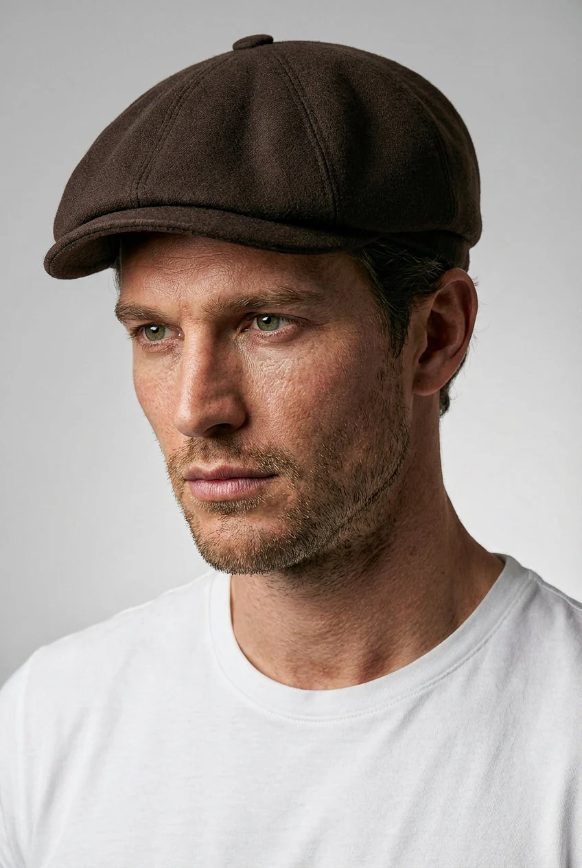 Baker Boy Hat - Chocolate Moleskin - Image 3