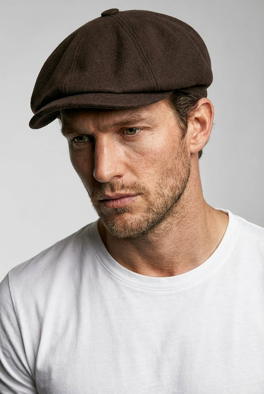 Baker Boy Hat - Chocolate Moleskin - Image 5