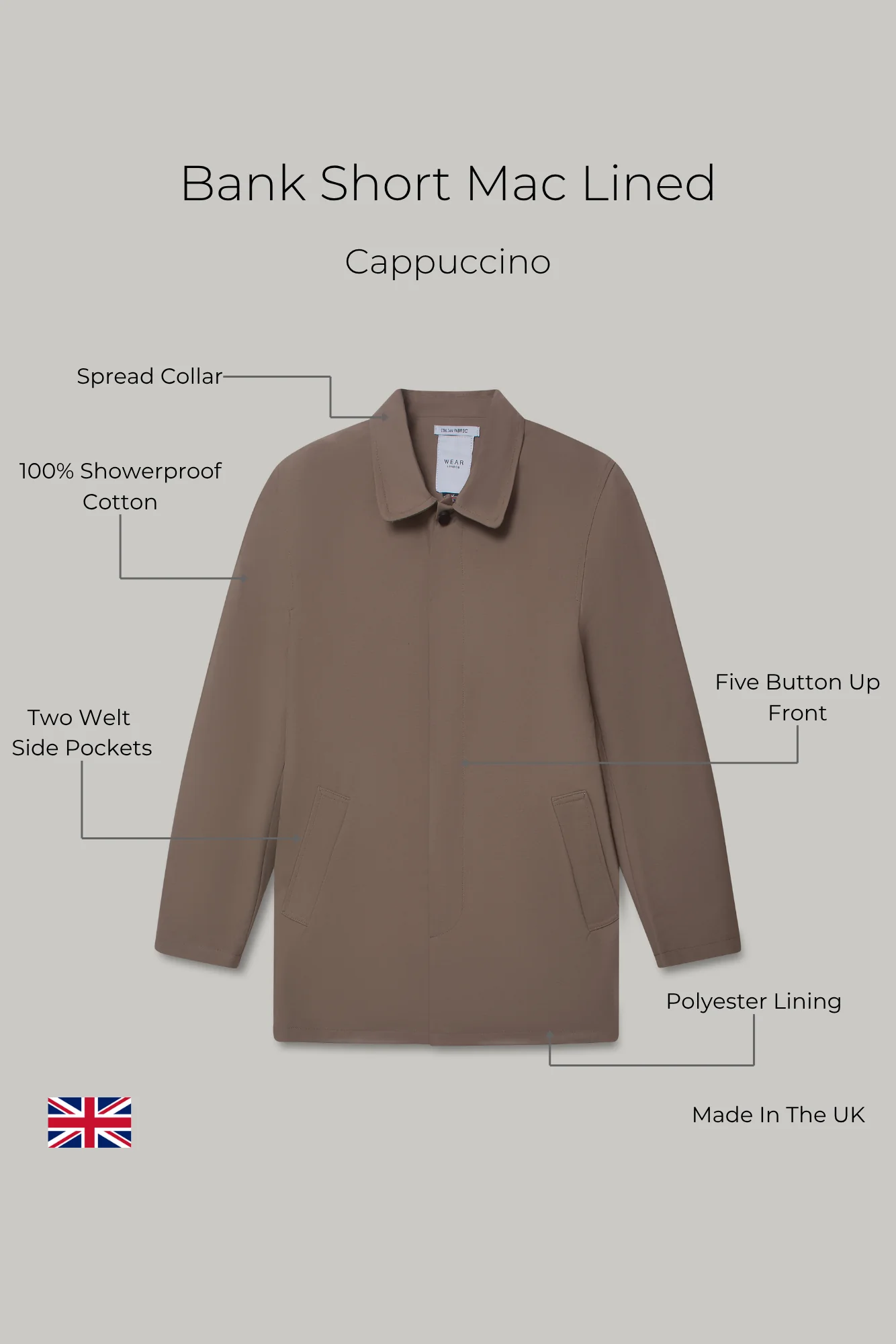 Bank Short Mac Lined - Cappuccino - Image 9