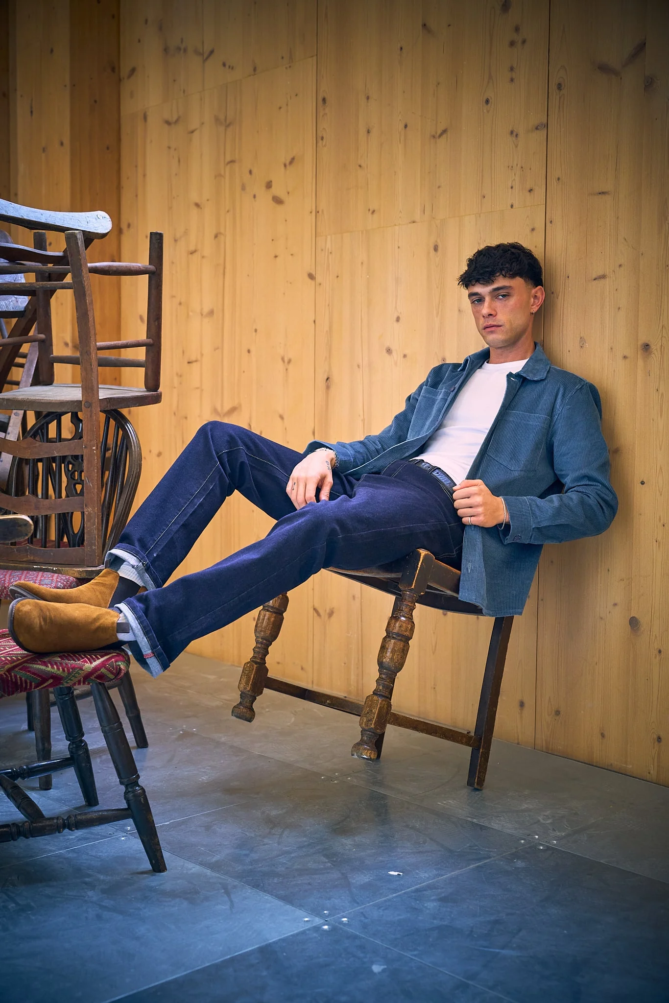 Bart Corduroy Overshirt - Blue - Image 4