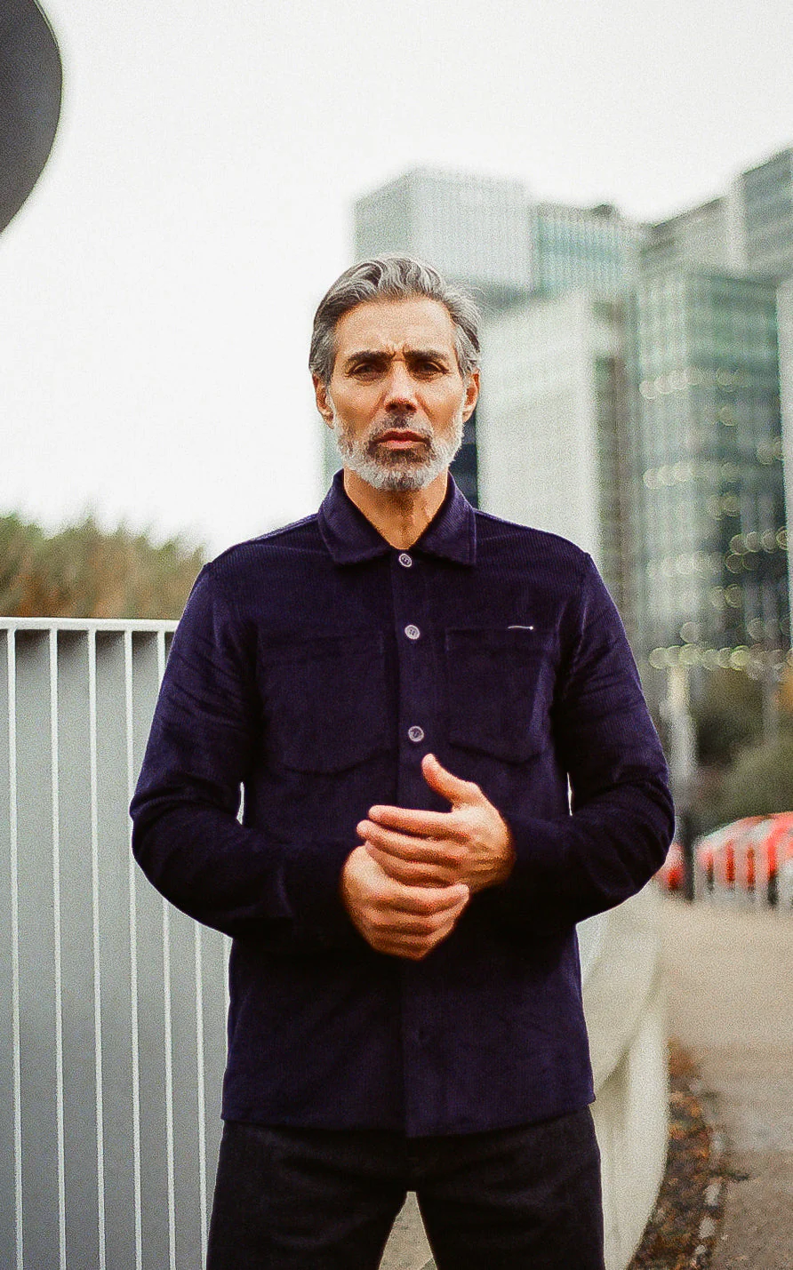 Bart Corduroy Overshirt - Dark Navy - Image 6