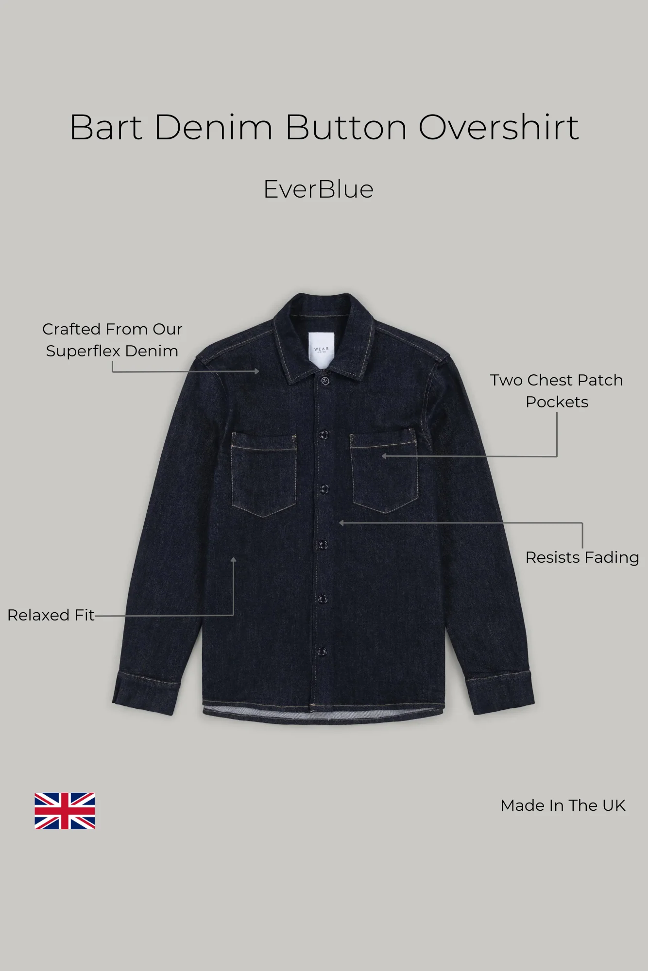Bart Denim Button Overshirt - EverBlue - Image 14