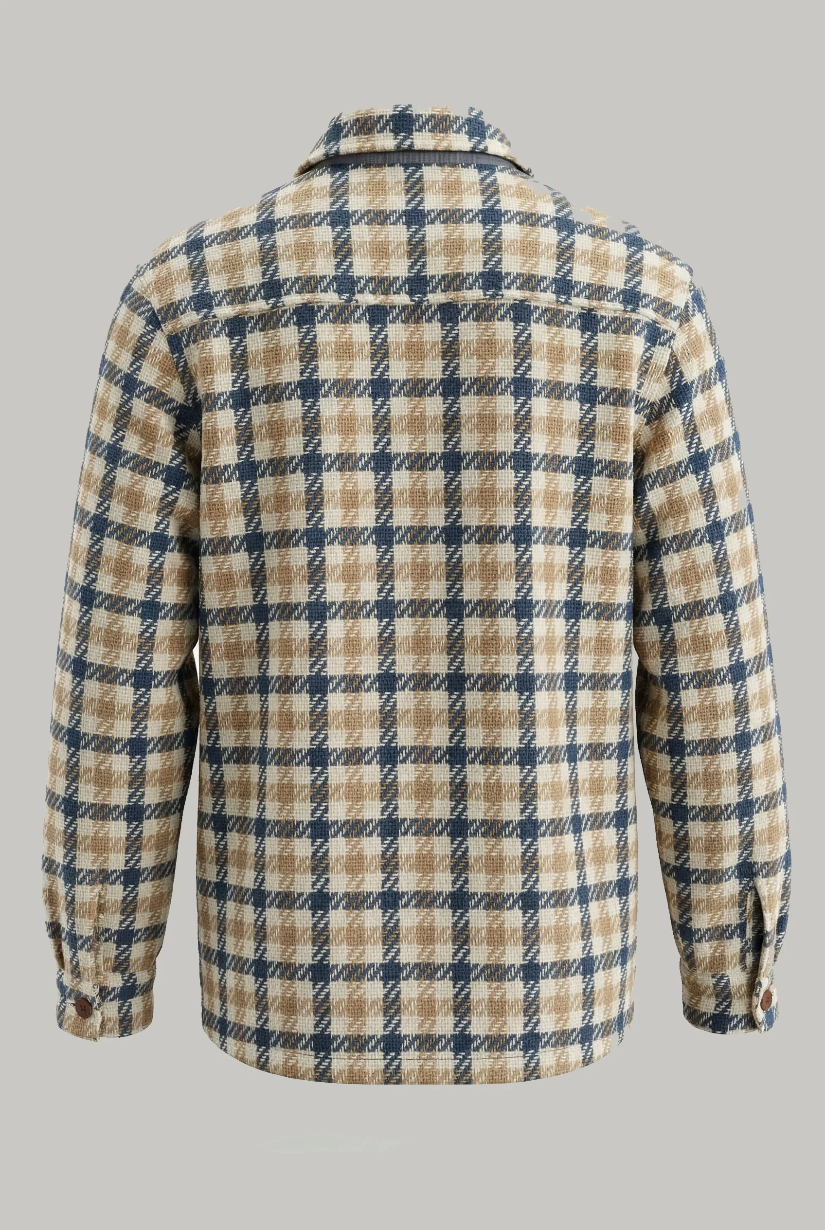 Bart Overshirt - Blue Brown Ecru - Square Check - Image 4