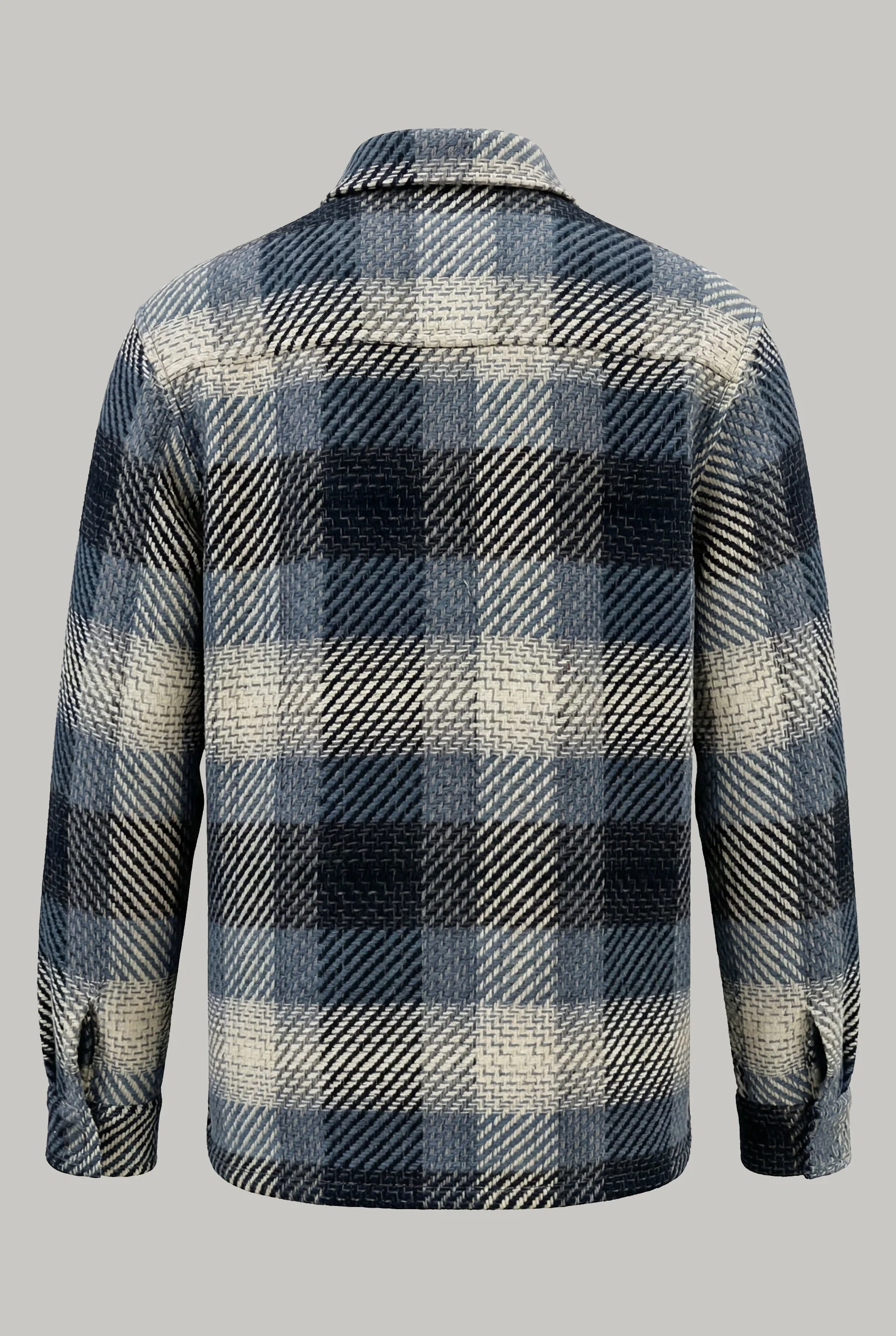 Bart Overshirt - Dark Navy and Sky Blue Ecru - Check - Image 2