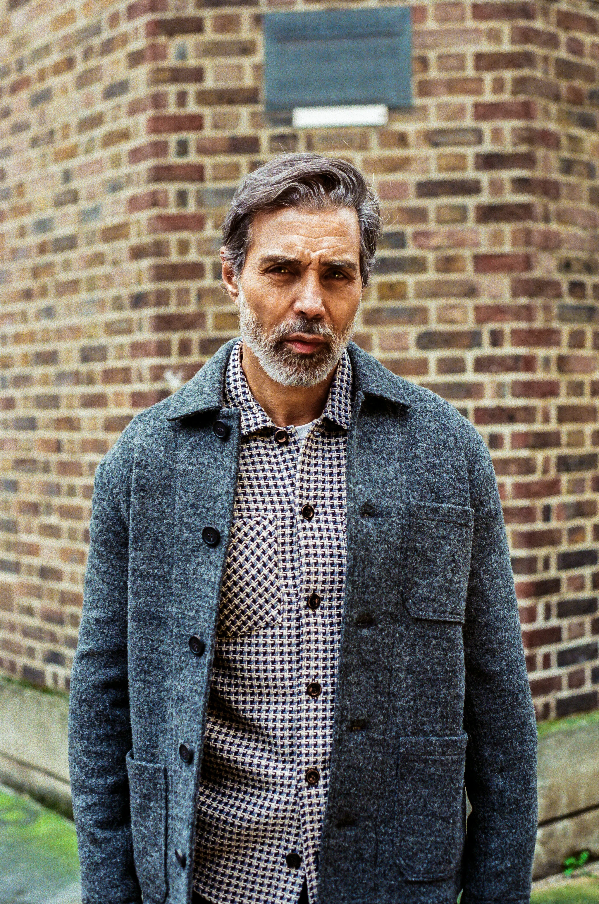 Bart Overshirt - Mid Blue / Stone Check - Image 3