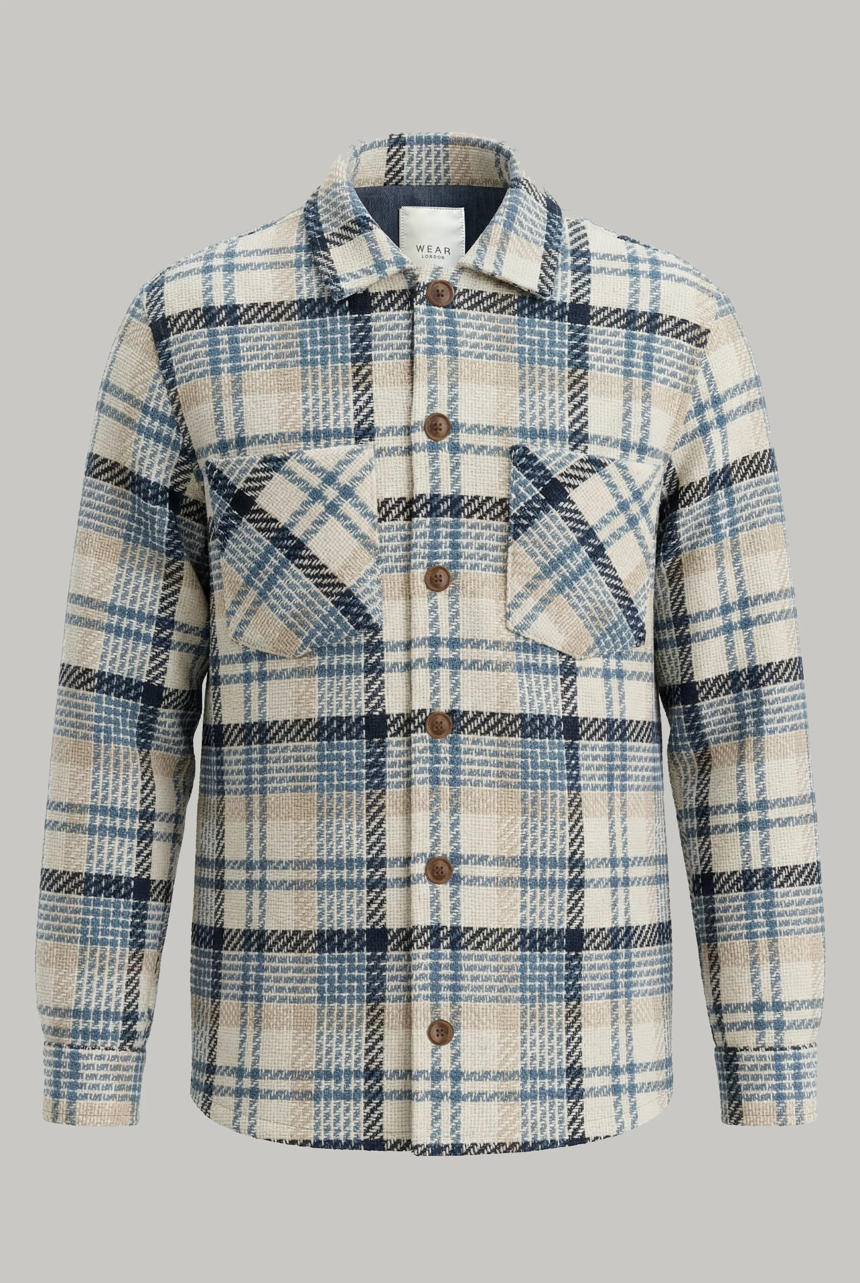 Bart Overshirt - Sky Blue Ecru Check