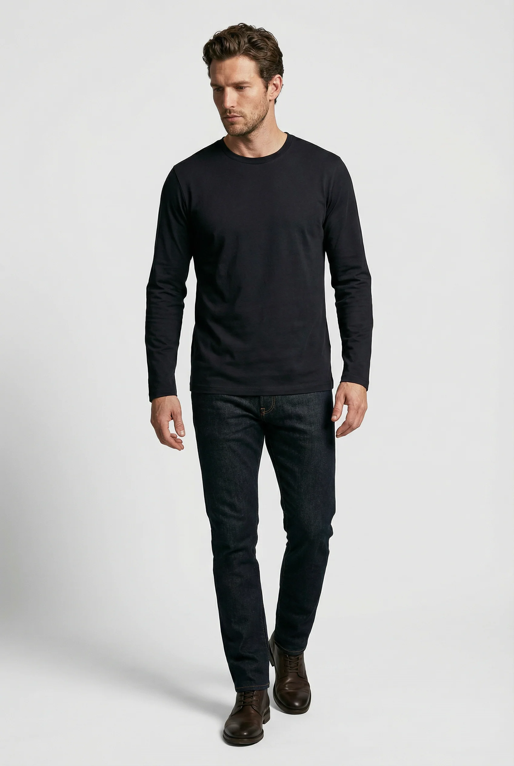 Bevis Long Sleeve Cotton t-shirt -Black - Image 3