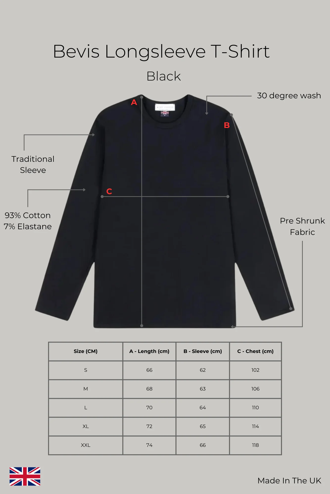 Bevis Long Sleeve Cotton t-shirt -Black - Image 6