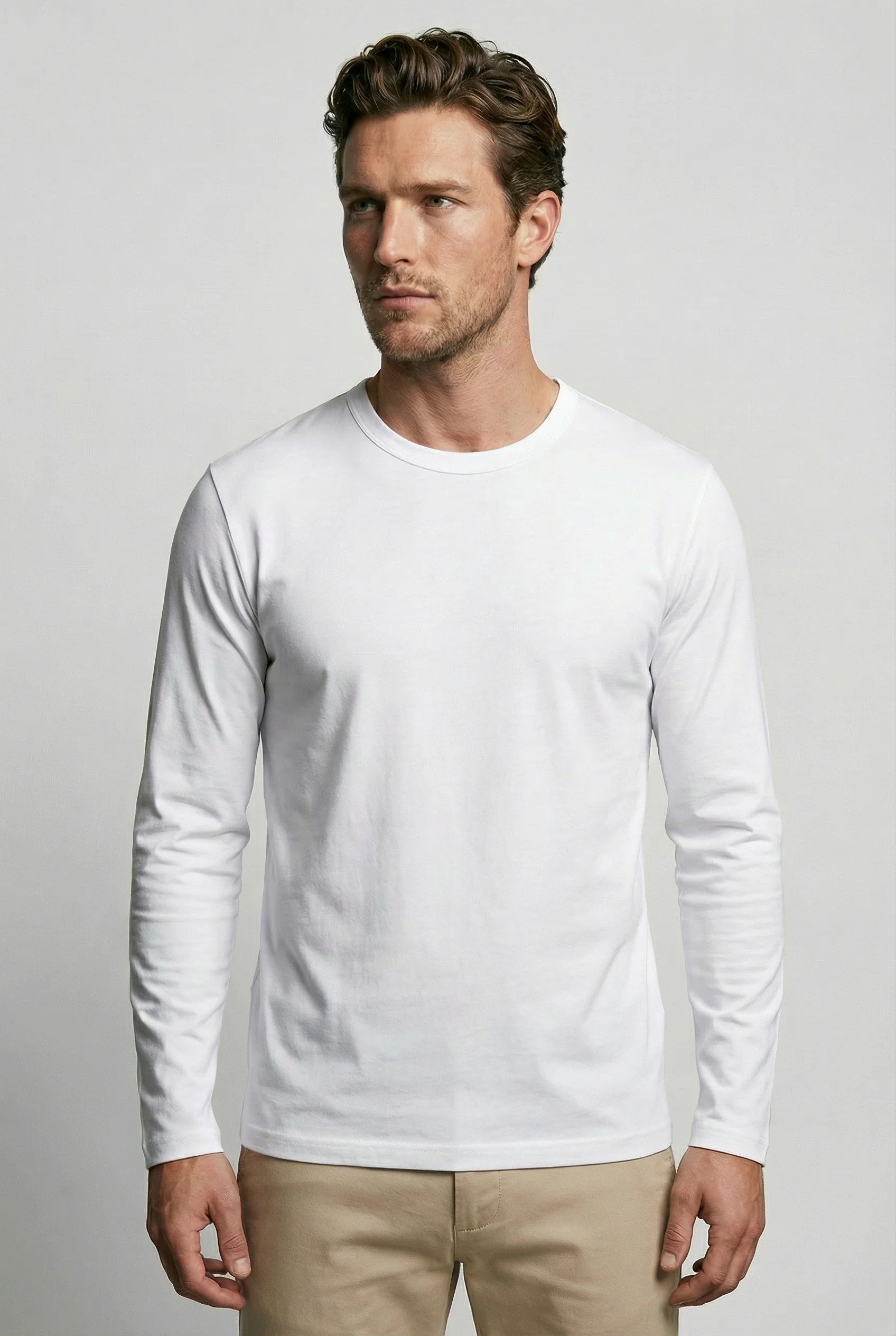 Bevis Long Sleeve Cotton t-shirt - White - Image 3