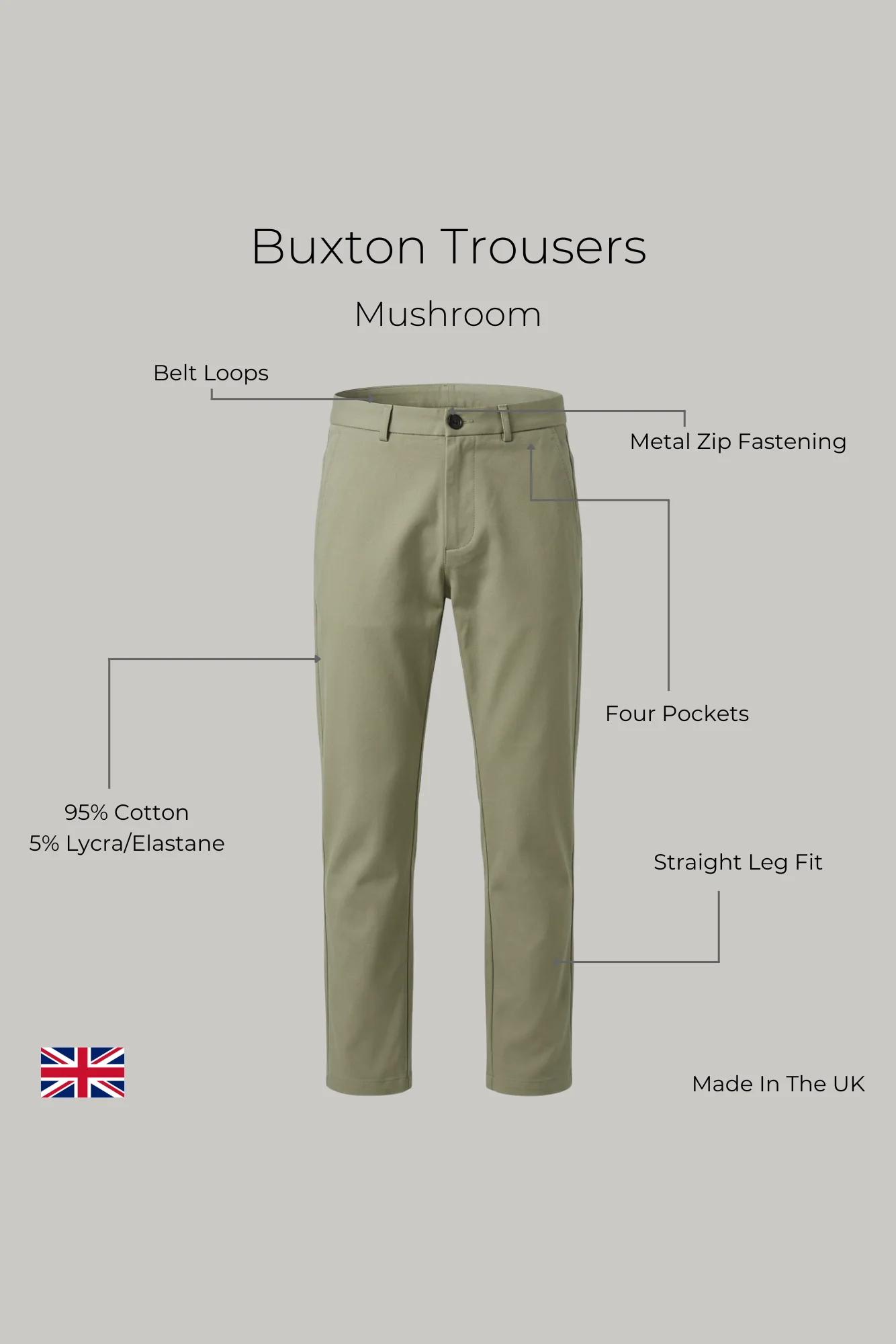 Buxton Trousers - Mushroom - Image 3