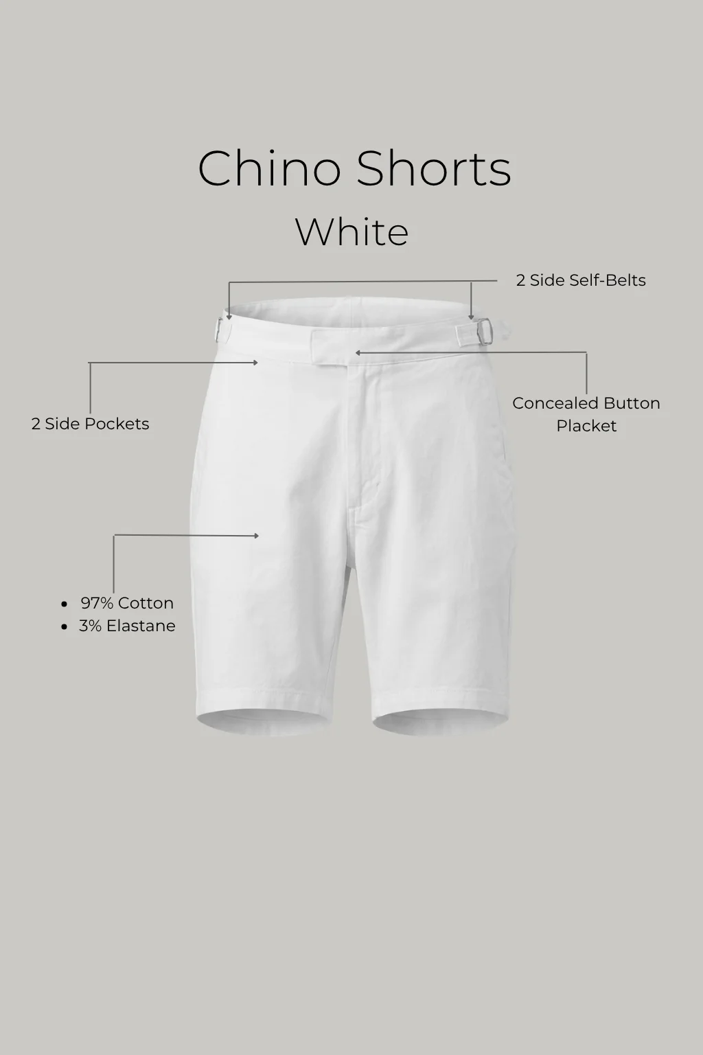 Chino Short - White - Image 3