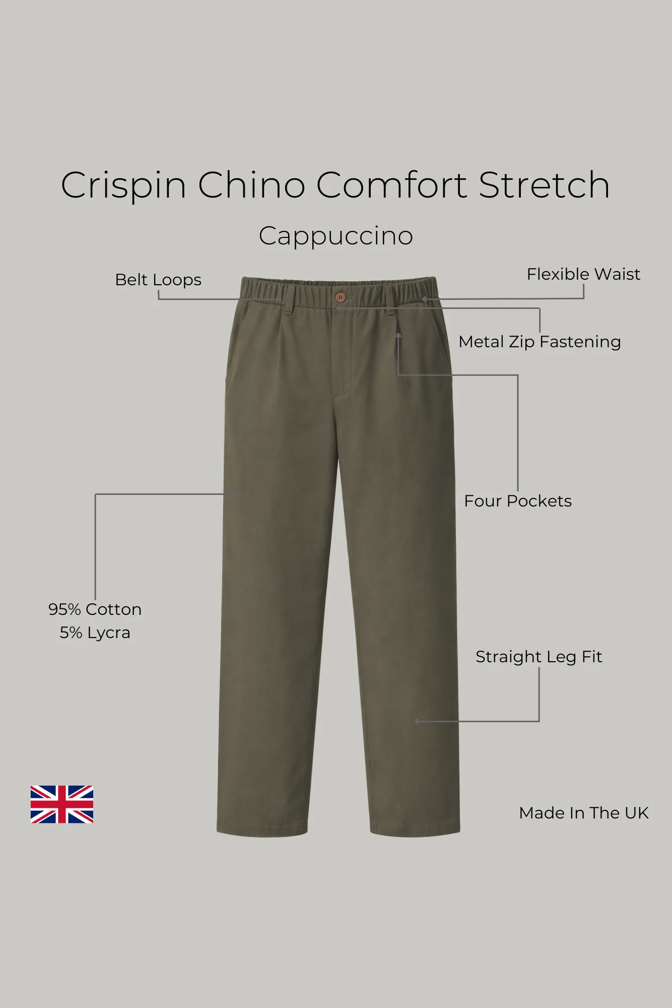 Crispin Chino Comfort Stretch - Cappucino - Image 7