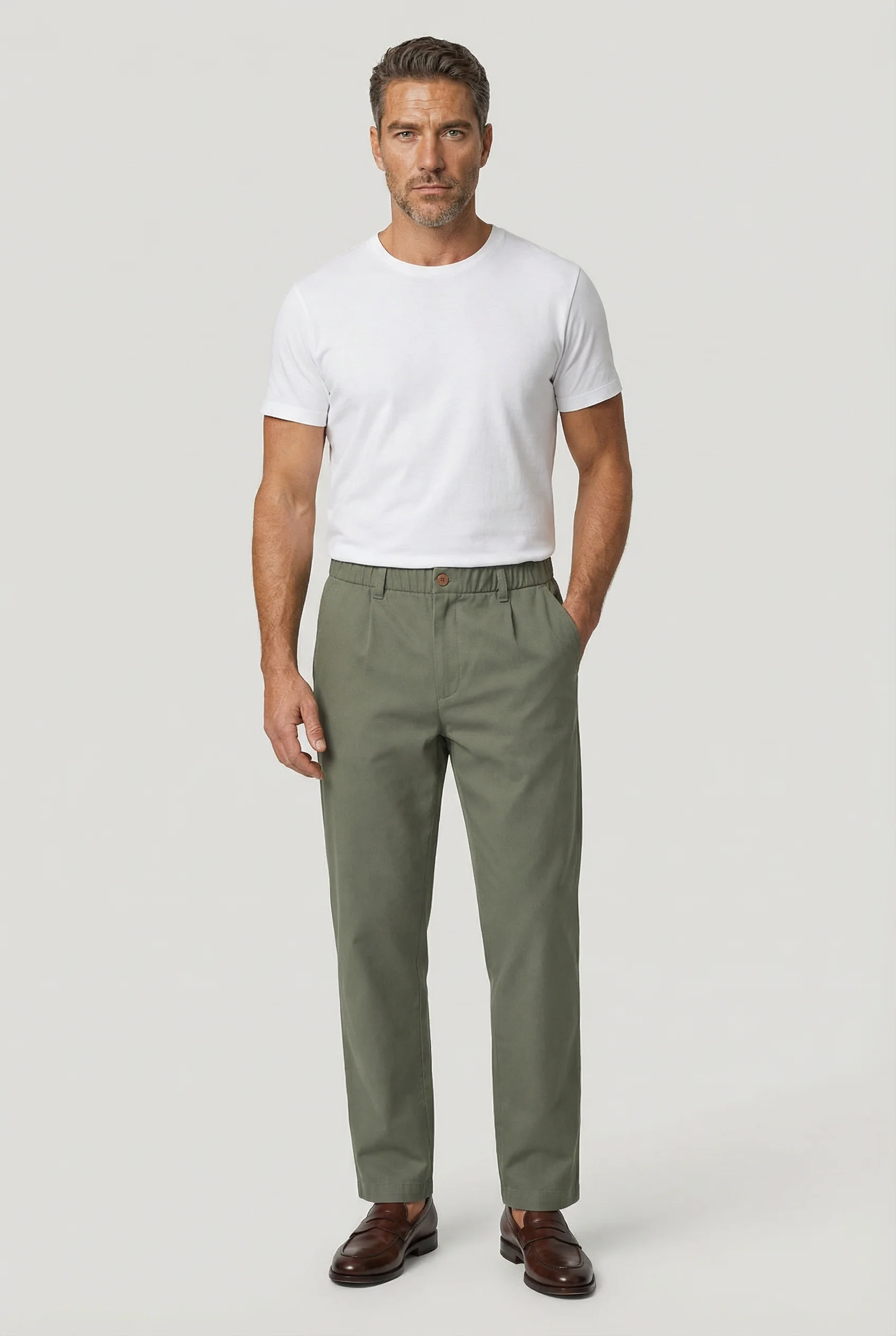 Crispin Chino Comfort Stretch - Mushroom - Image 4
