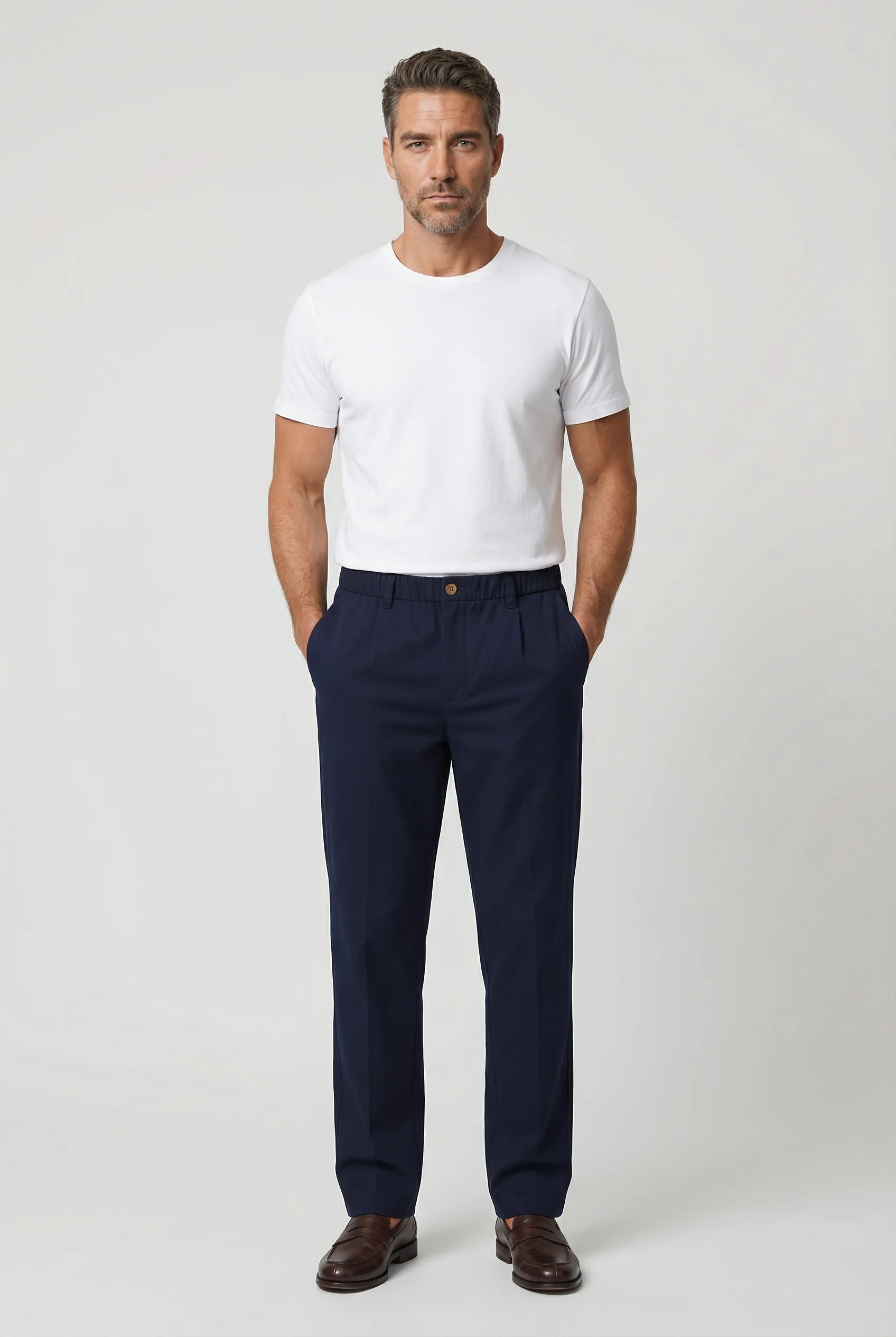Crispin Chino Comfort Stretch  - Navy - Image 3