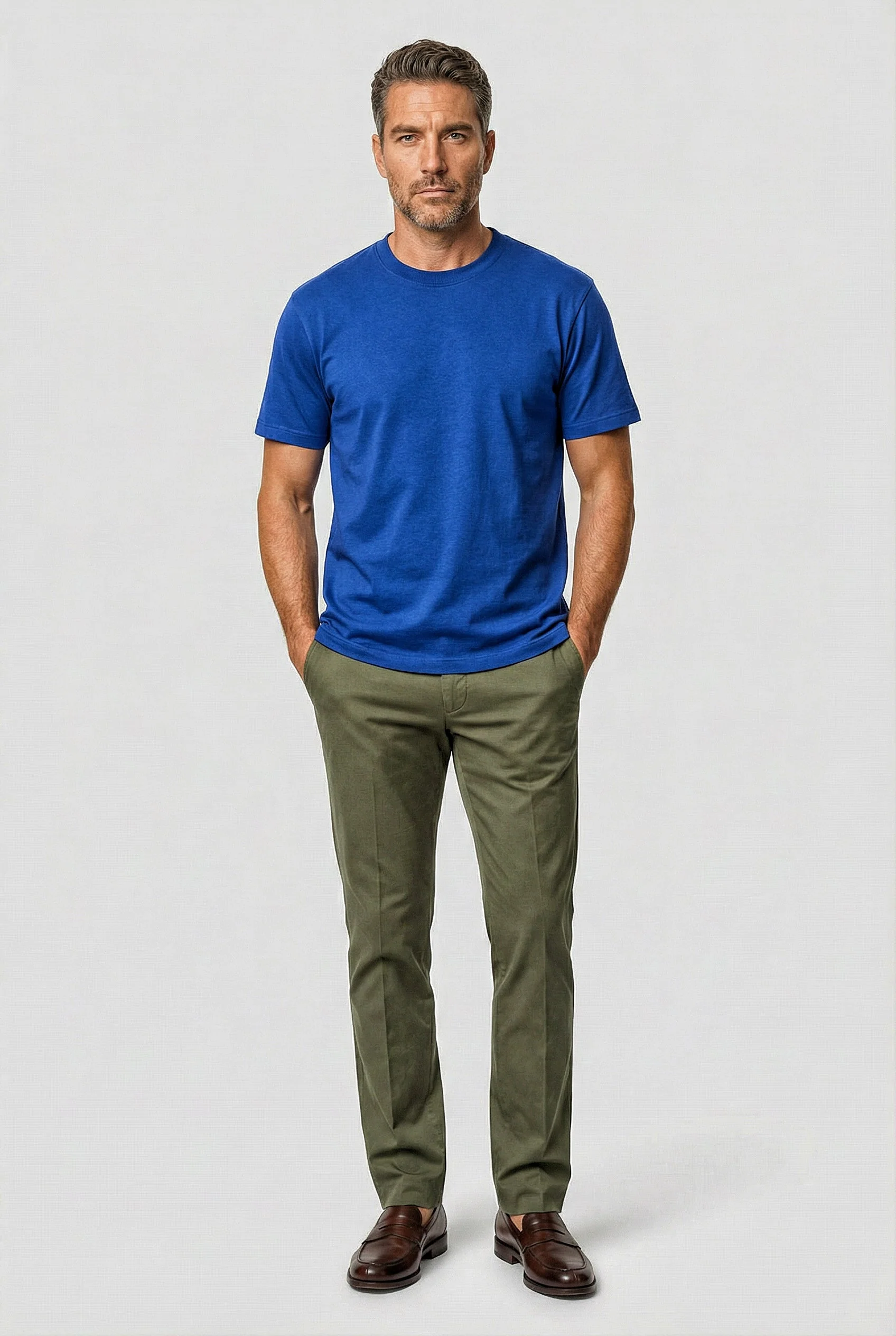 Dalston Heavyweight Cotton T-Shirt - Bright Indigo - Image 3