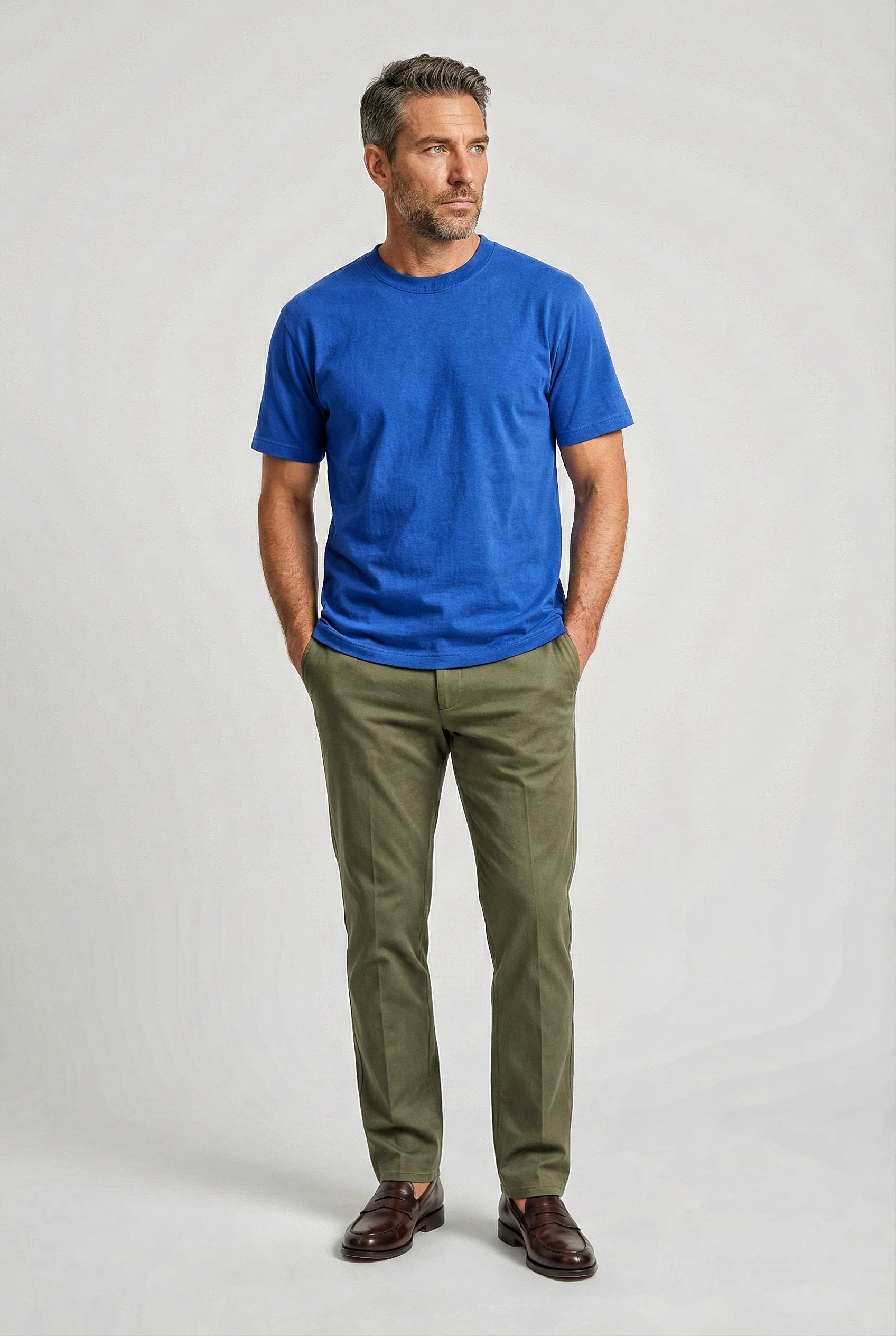 Dalston Heavyweight Cotton T-Shirt - Bright Indigo - Image 4