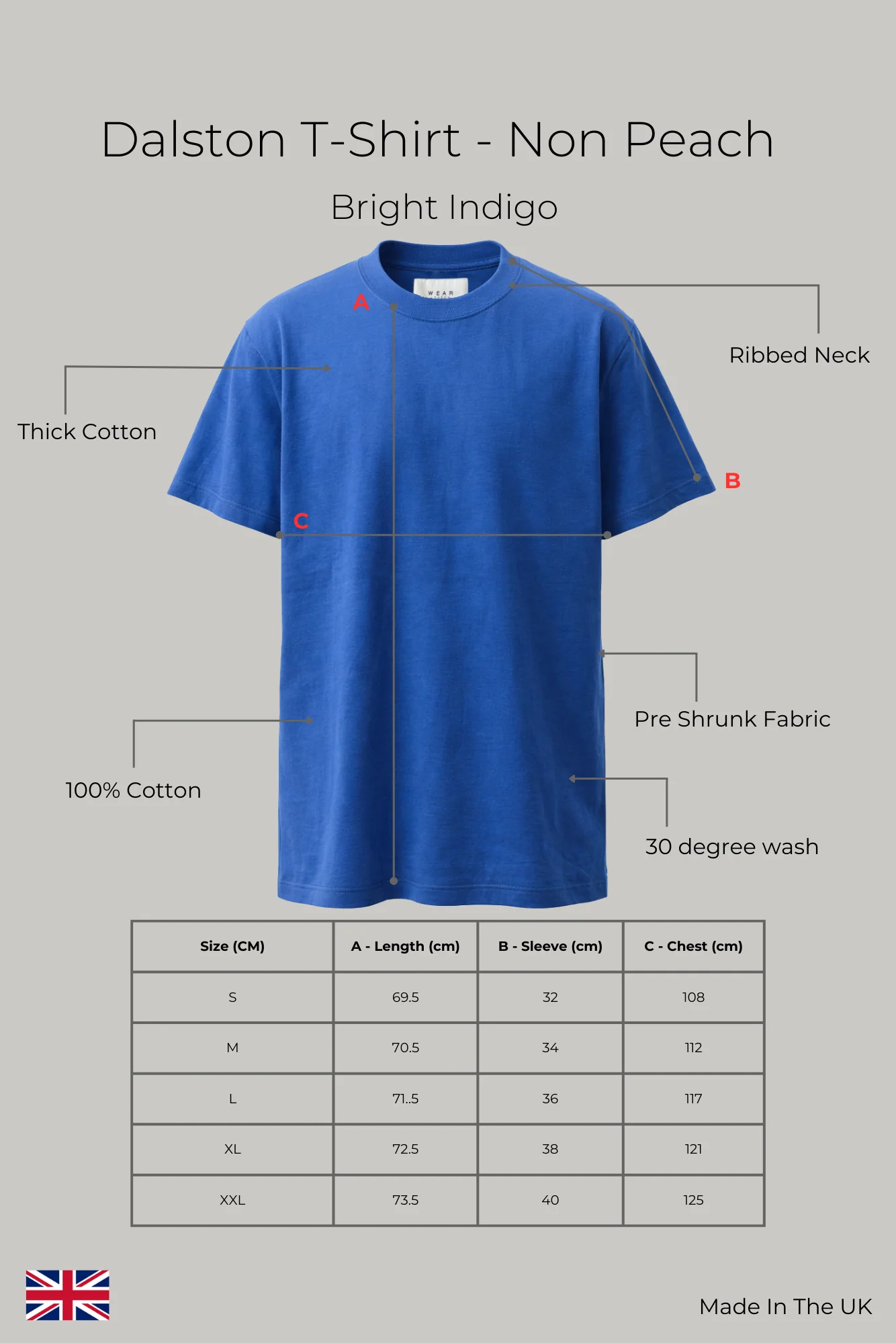 Dalston Heavyweight Cotton T-Shirt - Bright Indigo - Image 7