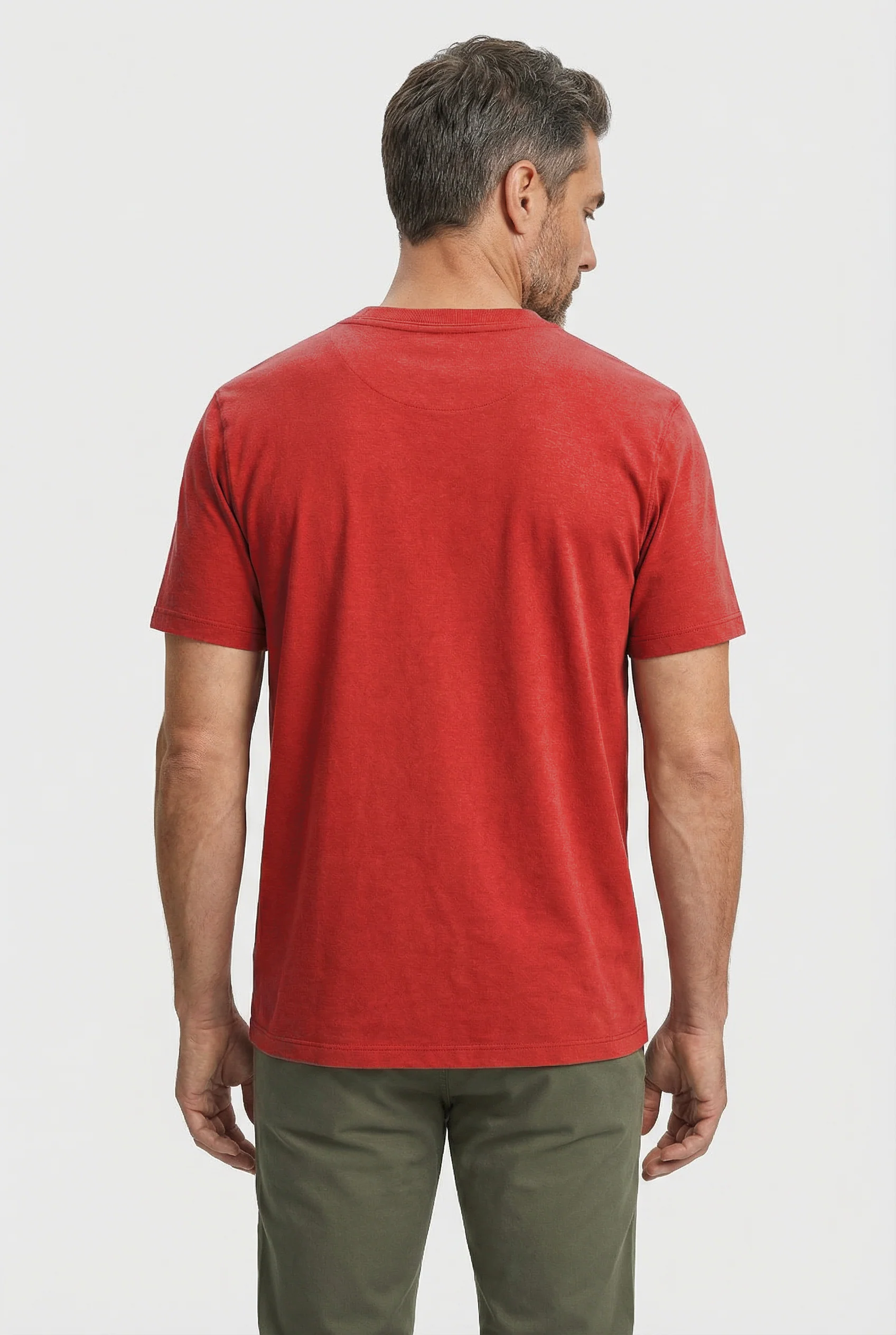 Dalston Heavyweight Cotton T-Shirt - Red - Image 7
