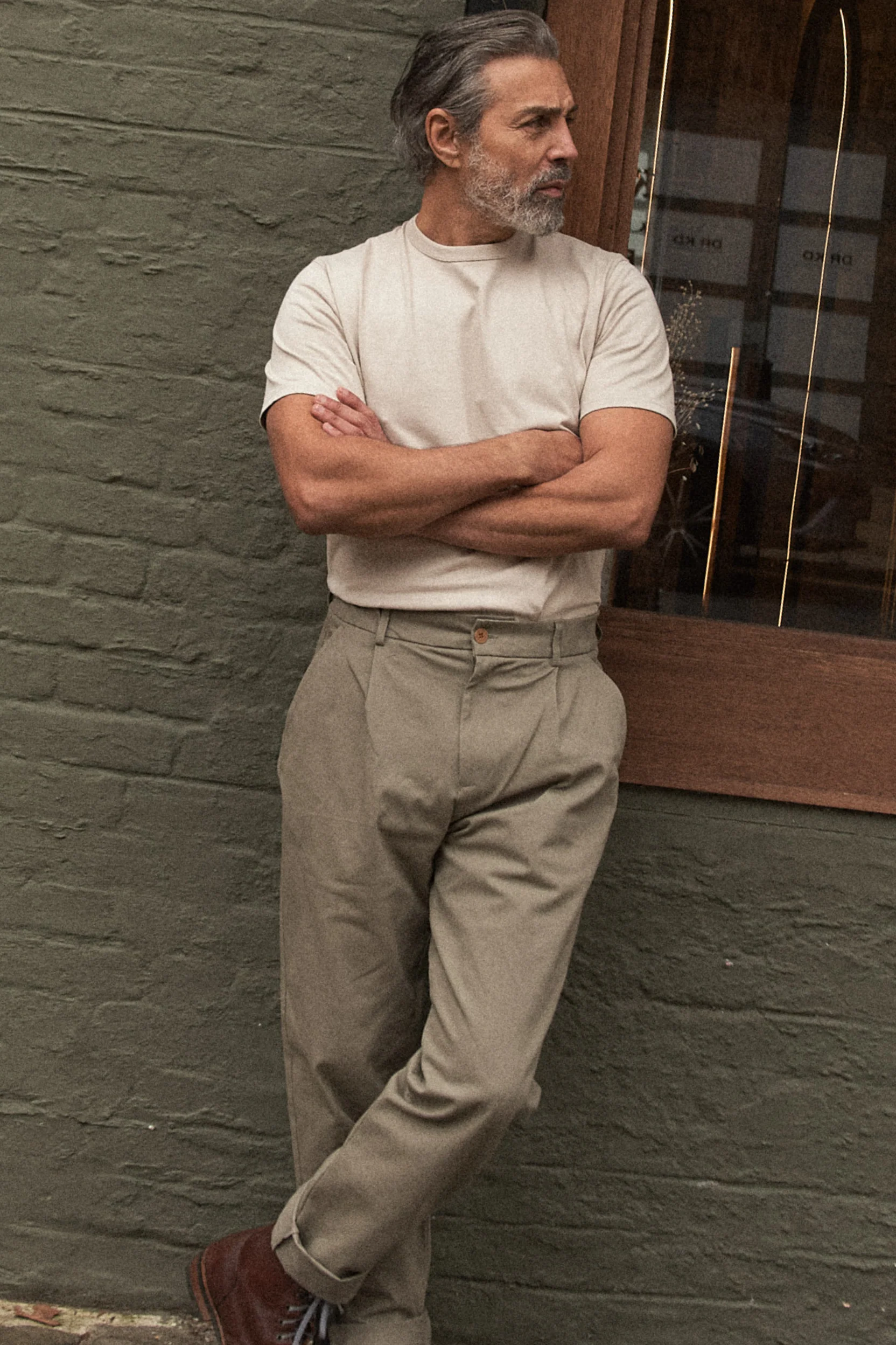 Dalston Heavyweight Cotton T-Shirt - Stone - Image 4