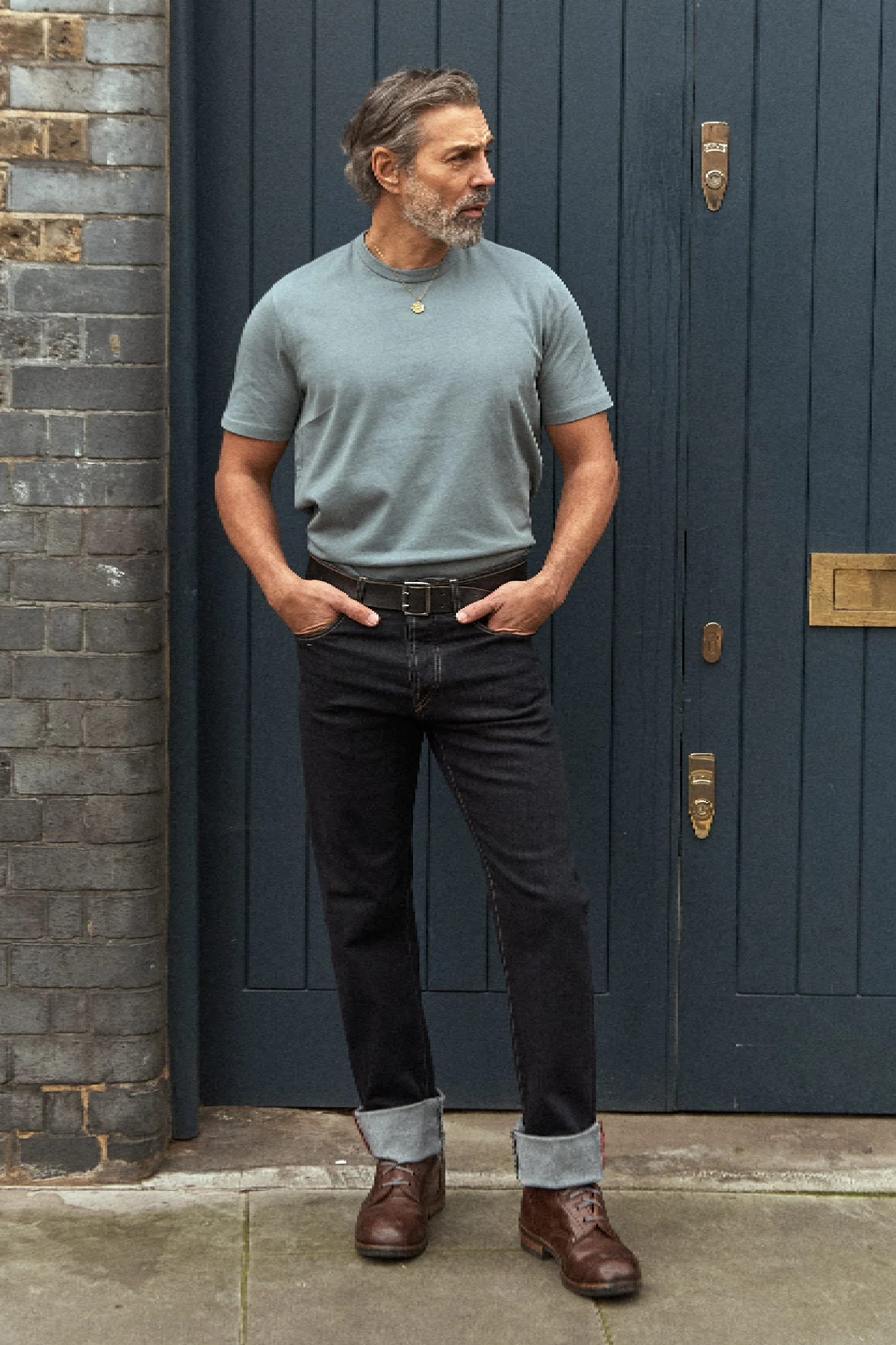 Dalston Heavyweight Cotton T-Shirt - Teal - Image 4