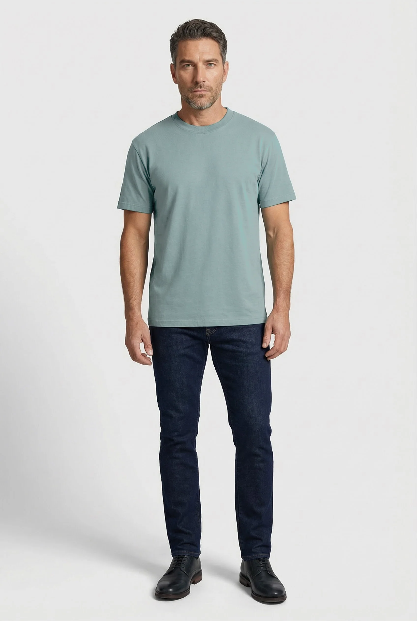 Dalston Heavyweight Cotton T-Shirt - Teal - Image 5