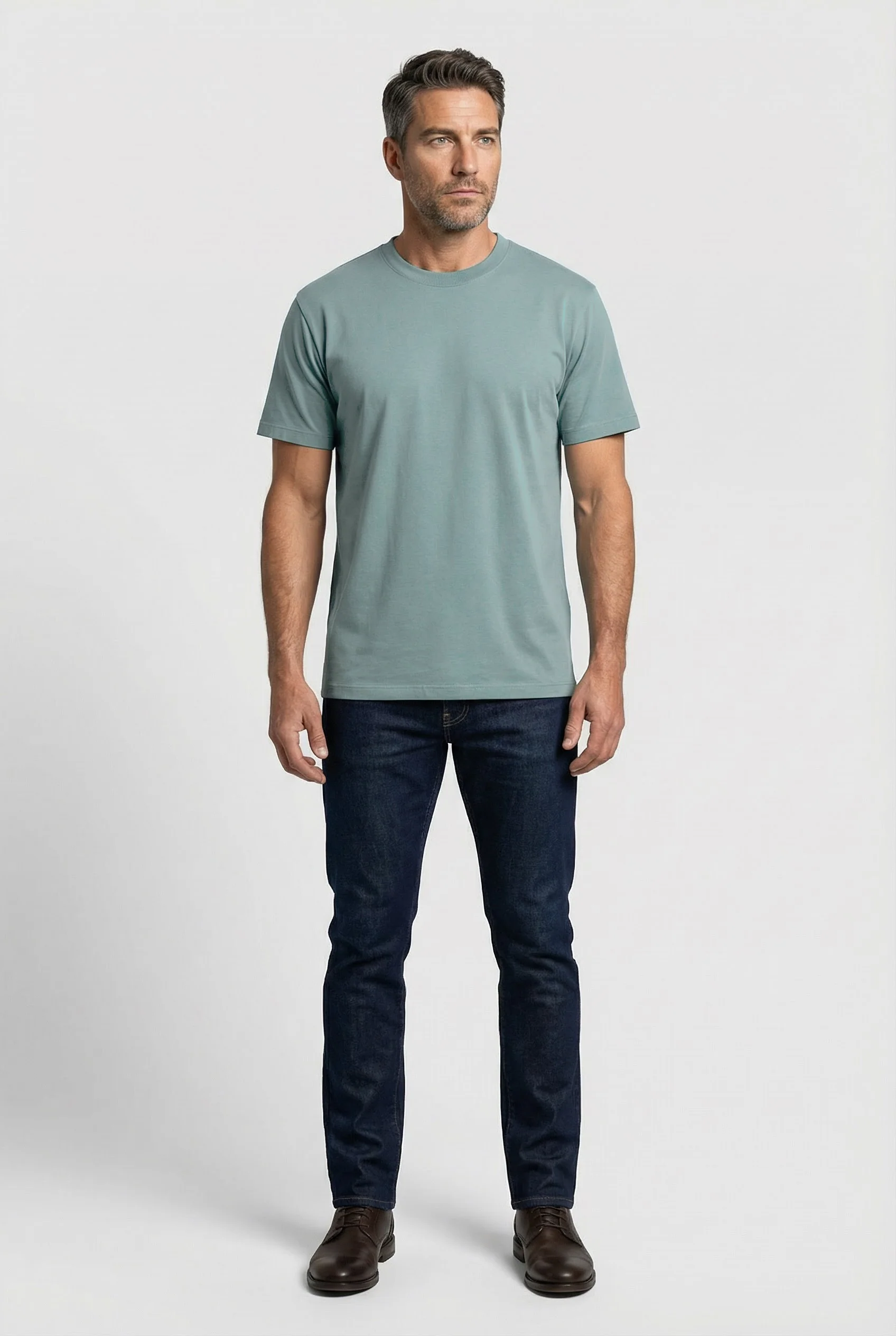 Dalston Heavyweight Cotton T-Shirt - Teal - Image 6