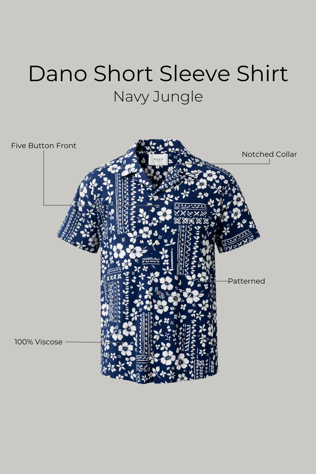 Dano Short Sleeve Shirt - Navy Jungle - Image 3
