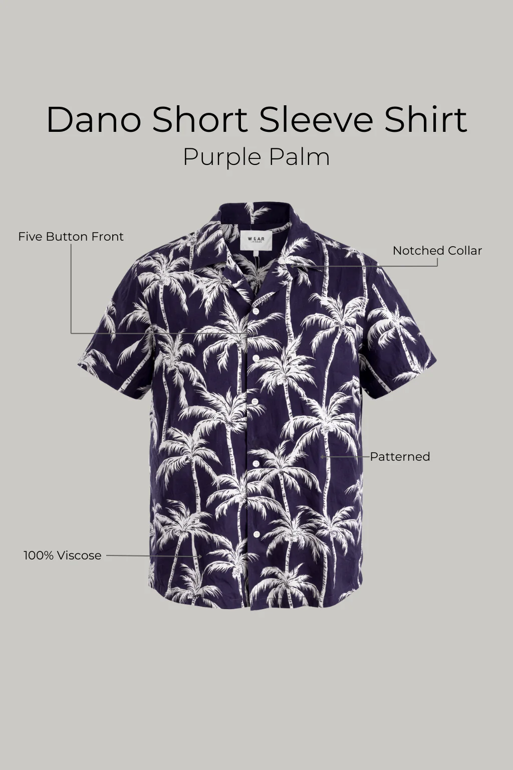 Dano Short Sleeve Shirt - Purple Palm - Image 5