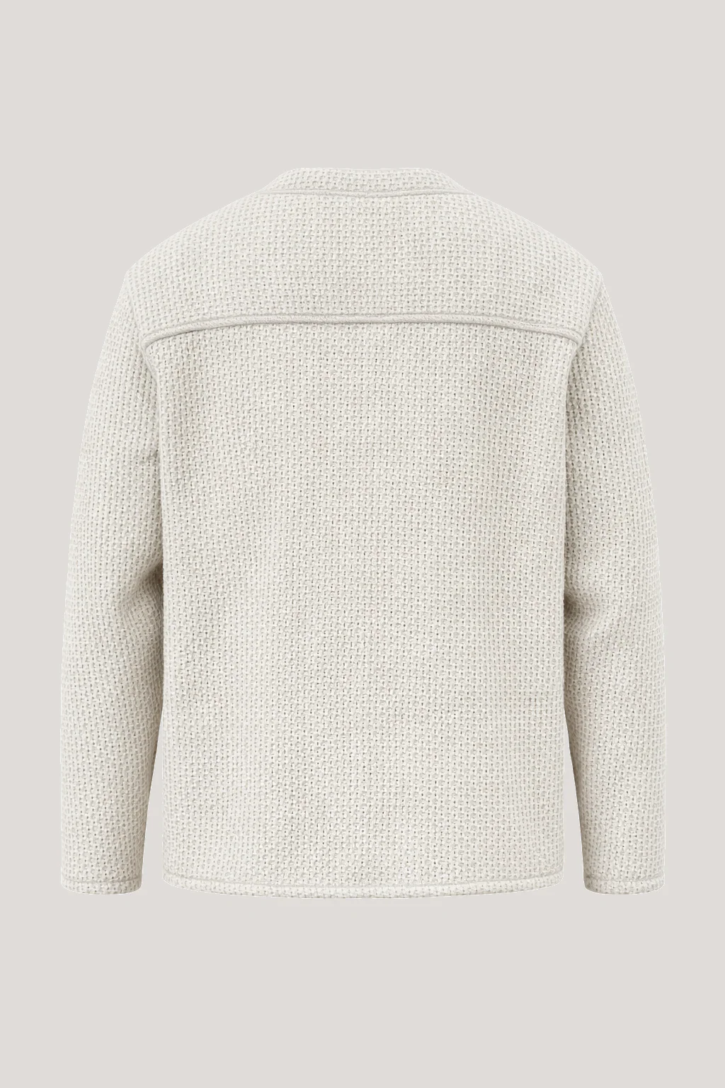 Fleming V-Neck Shacket - Ecru Textured - Image 8