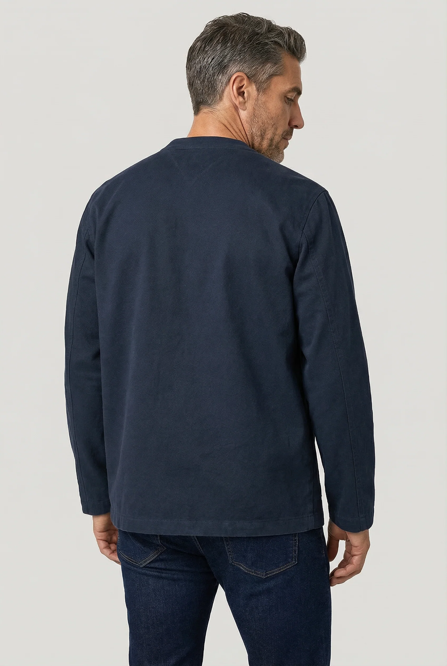 Fleming V-Neck Shacket - Navy Moleskin - Image 6