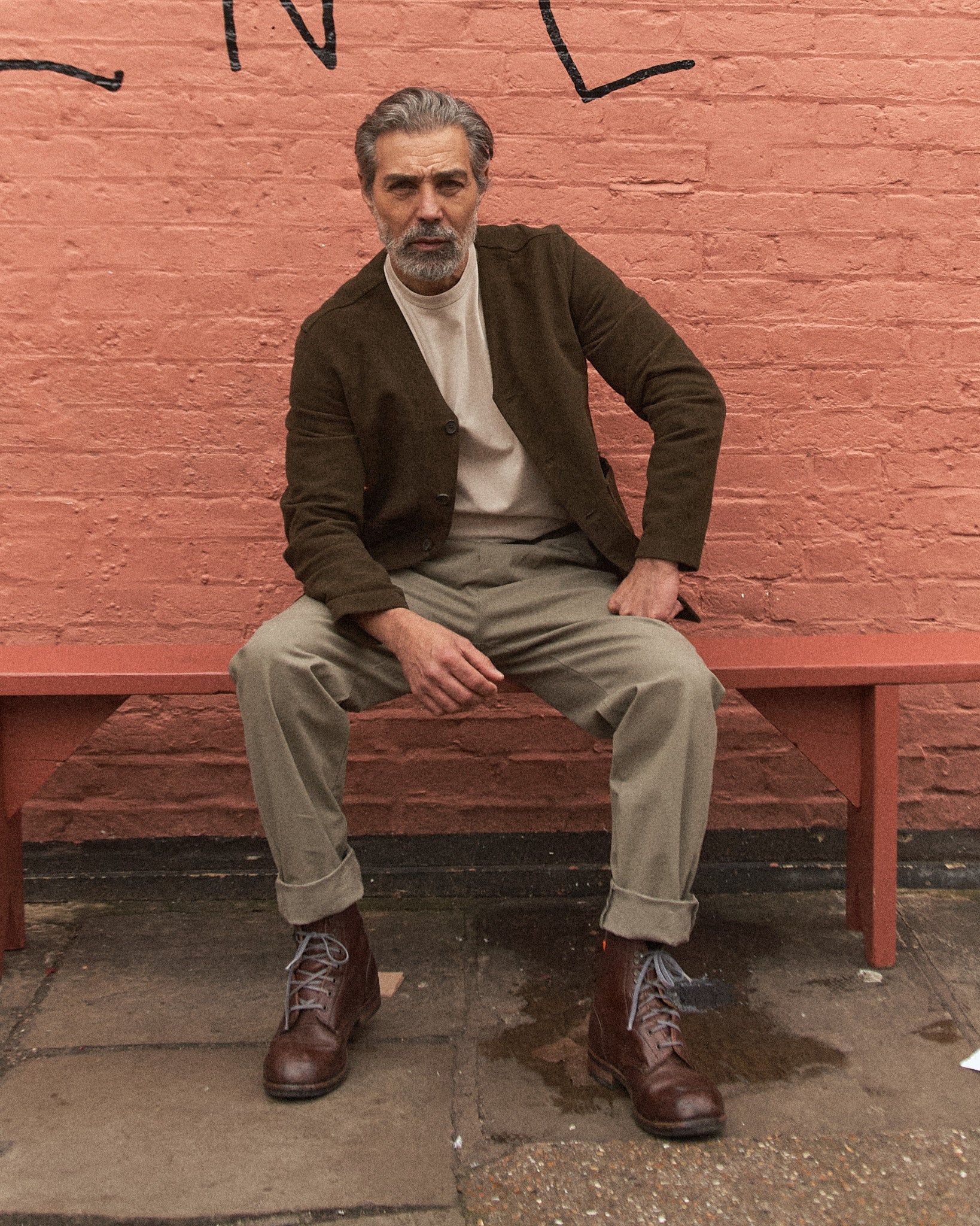 Fleming V-Neck Shacket - Olive Moleskin - Image 3