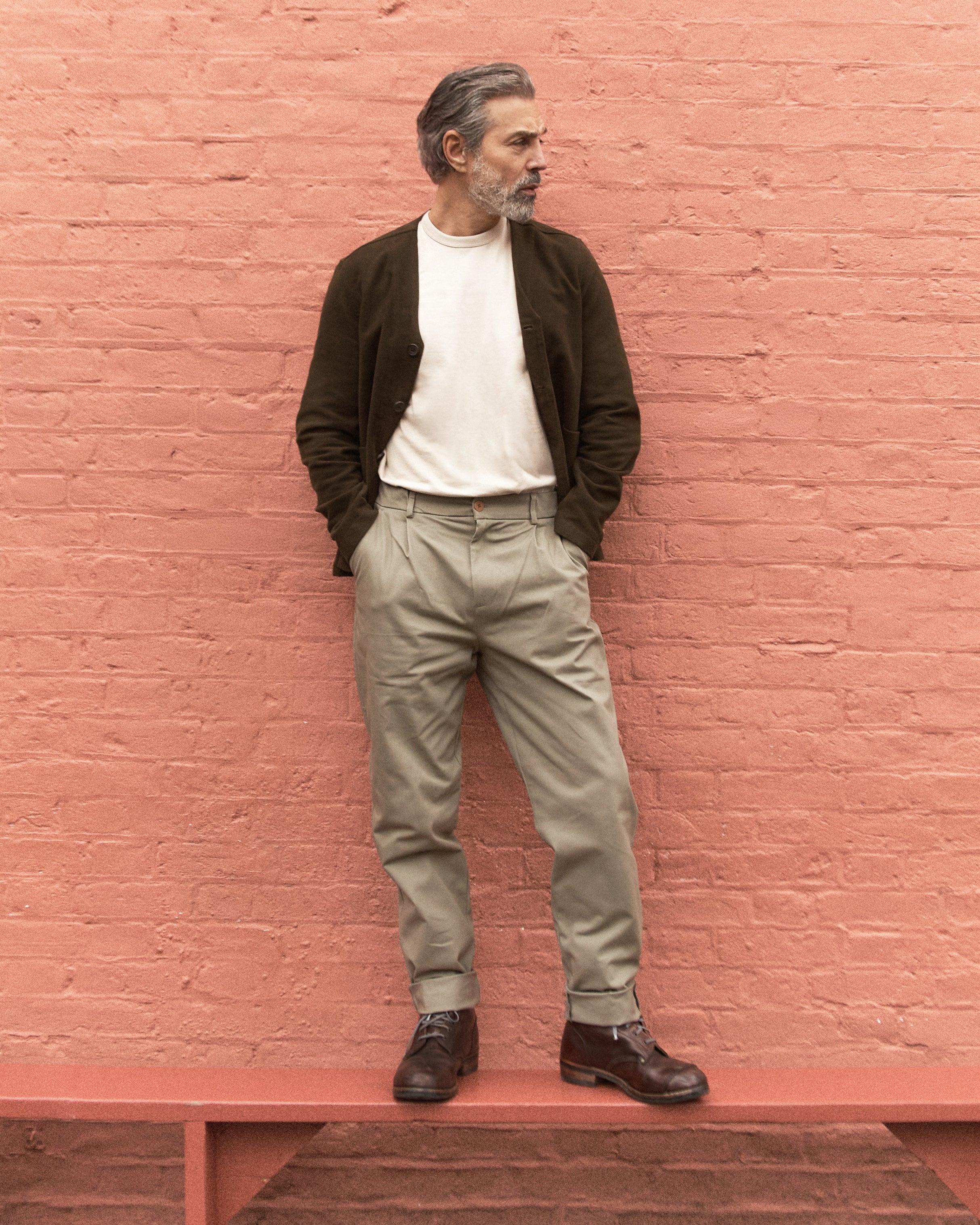 Fleming V-Neck Shacket - Olive Moleskin - Image 4
