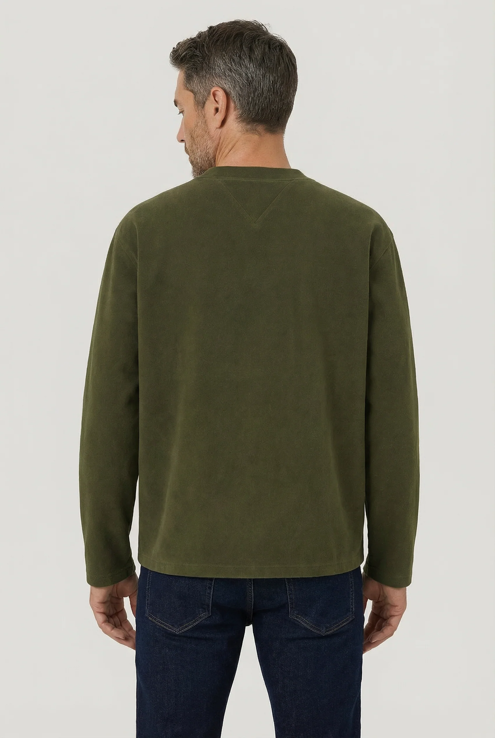 Fleming V-Neck Shacket - Olive Moleskin - Image 7