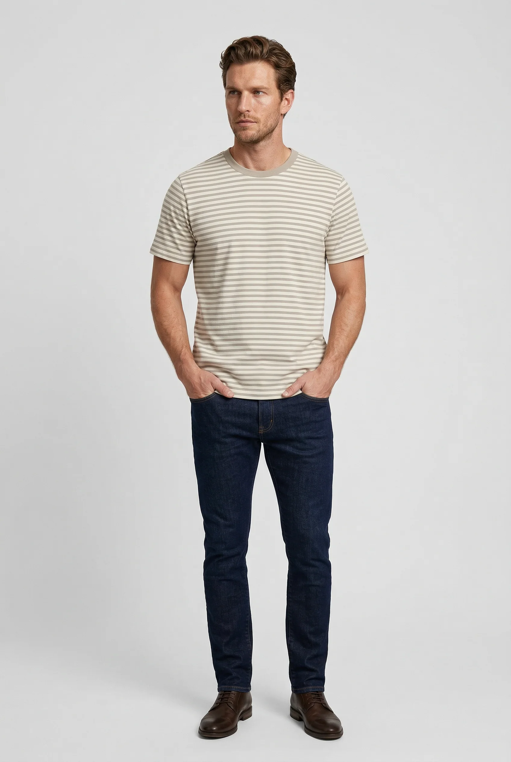 Gerard - Stripe T-Shirt - Off White Stone - Image 4