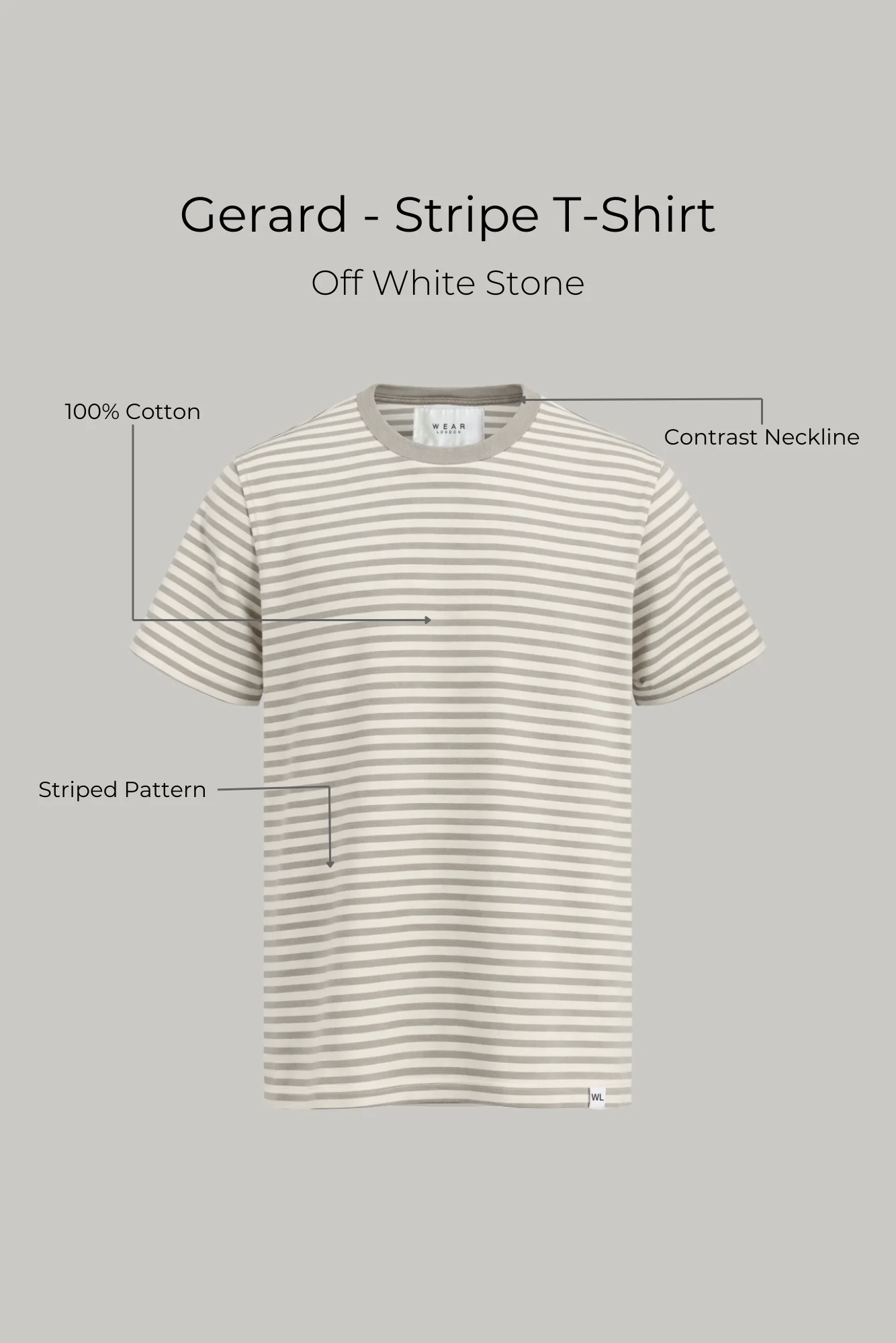 Gerard - Stripe T-Shirt - Off White Stone - Image 7