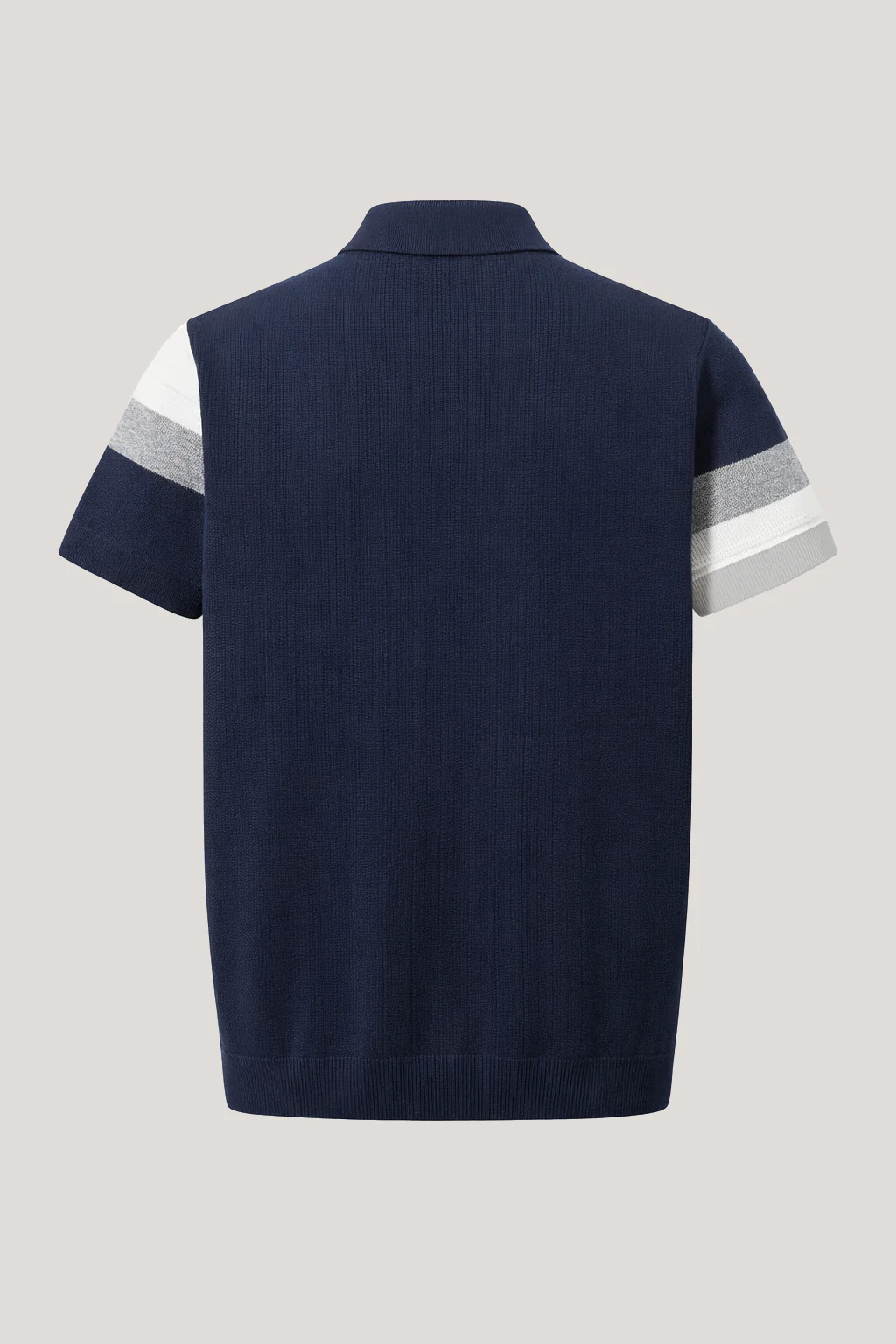 Hampstead - 3 Button Polo - Navy ecru grey - Image 7