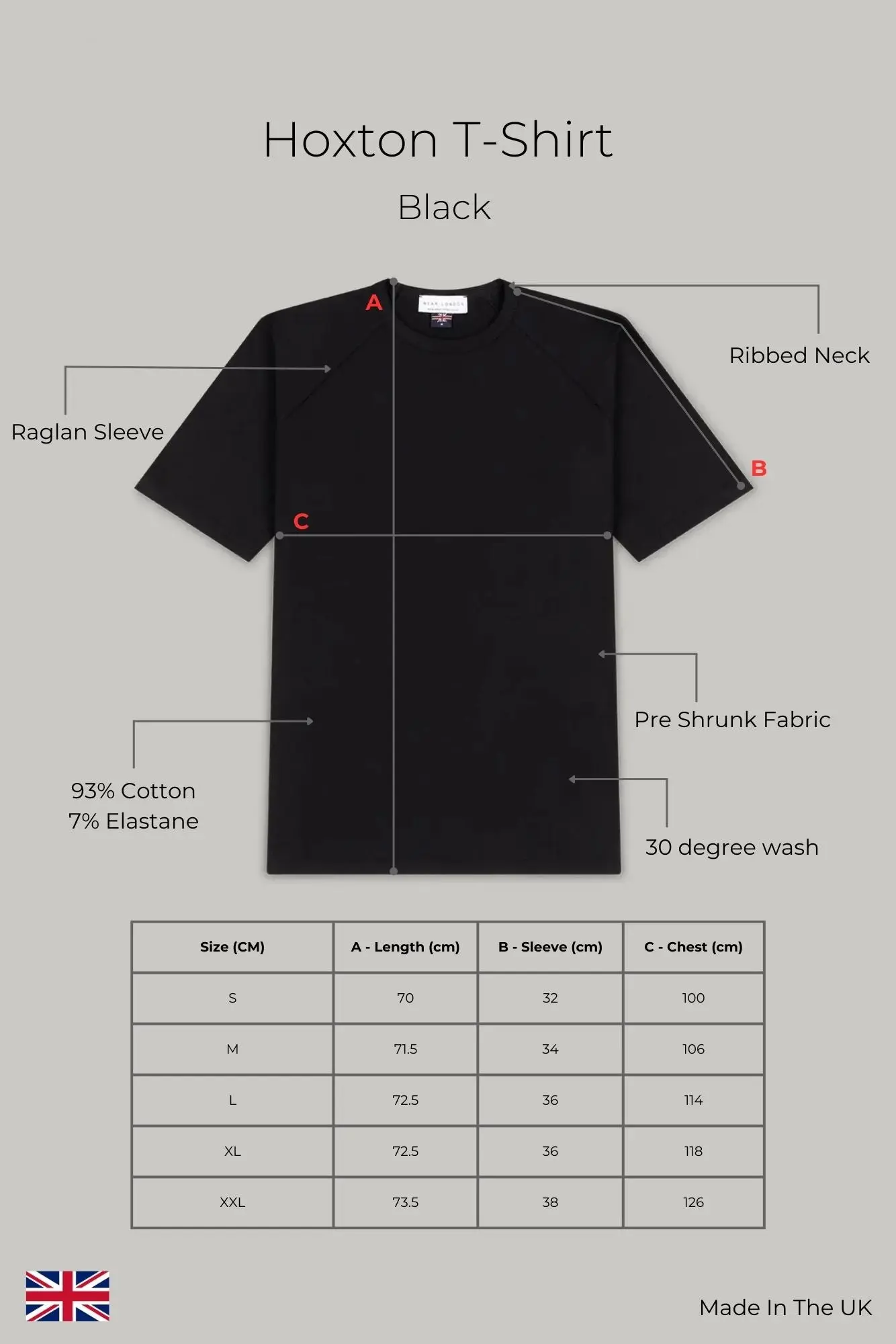 Hoxton Raglan Sleeve Fitted T-shirt - Black - Image 6