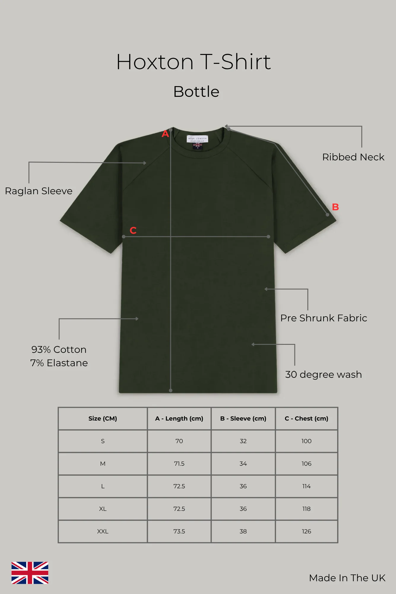 Hoxton Raglan Sleeve Fitted T-shirt - Bottle Green - Image 9