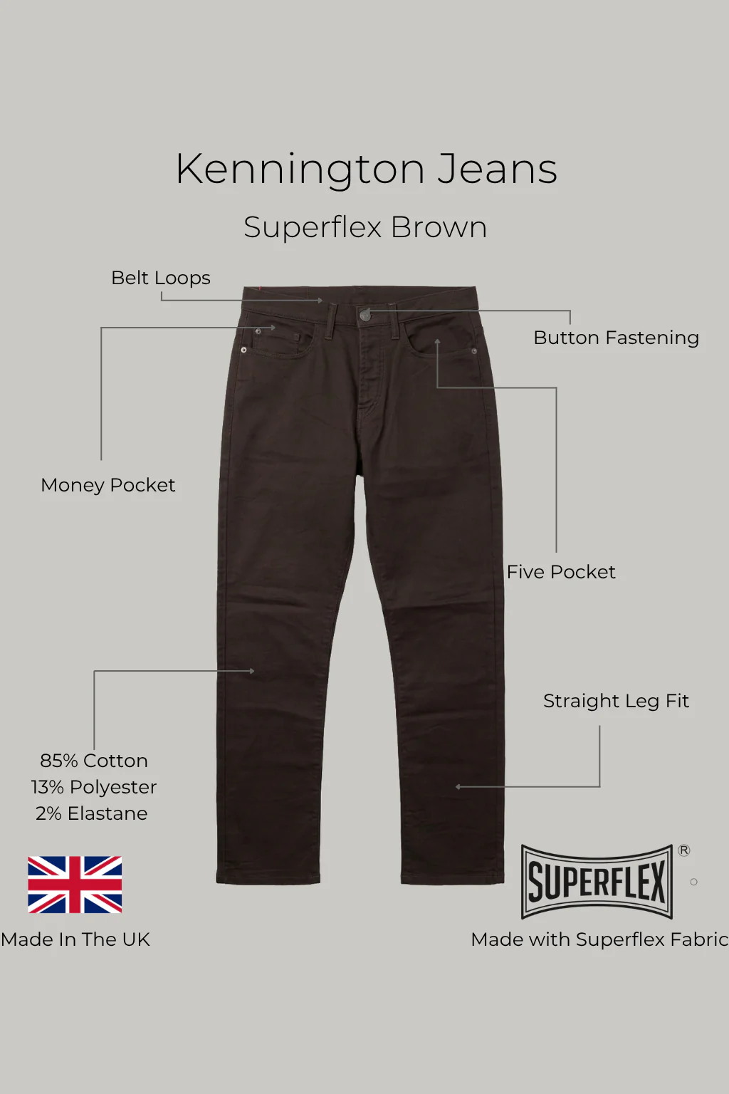 Kennington Jean - Superflex Brown - Image 3