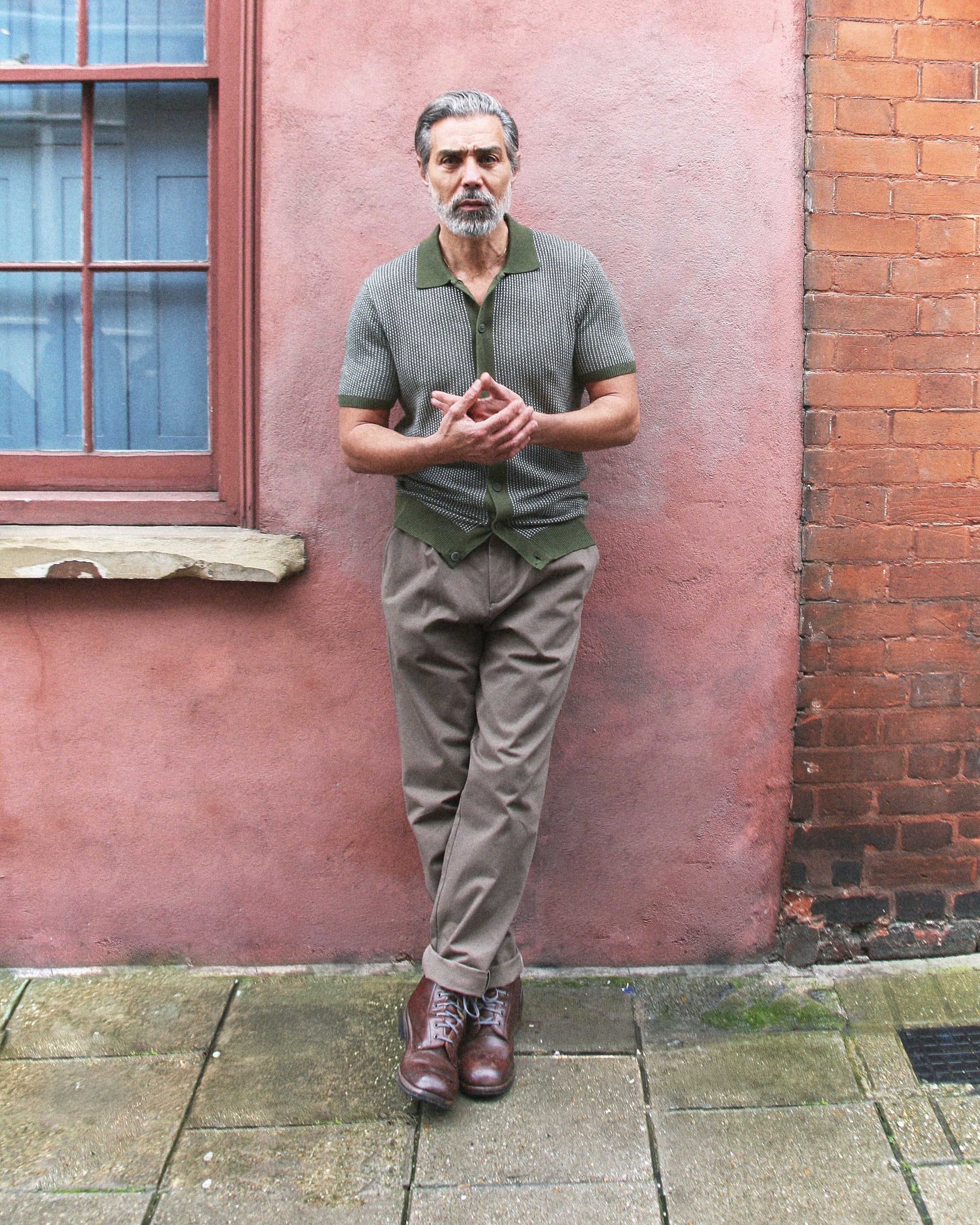 Lambeth - Button Through Knitwear - Olive - Image 4