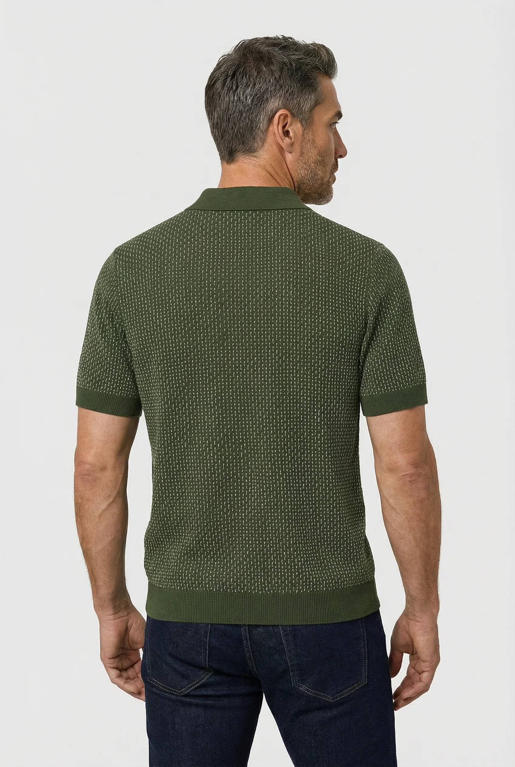 Lambeth - Button Through Knitwear - Olive - Image 7