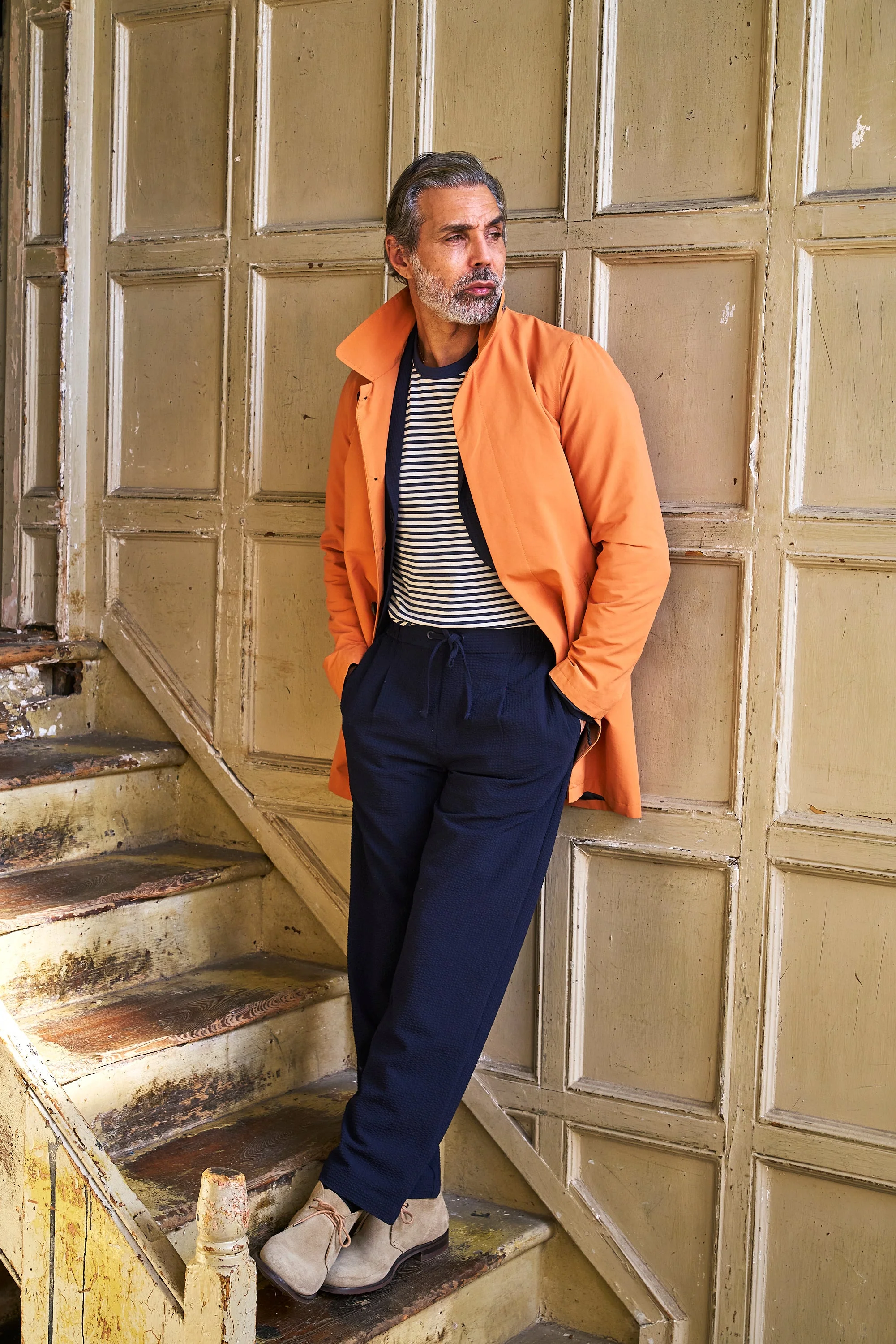 London Spring Lined Rain Mac - Orange - Image 3