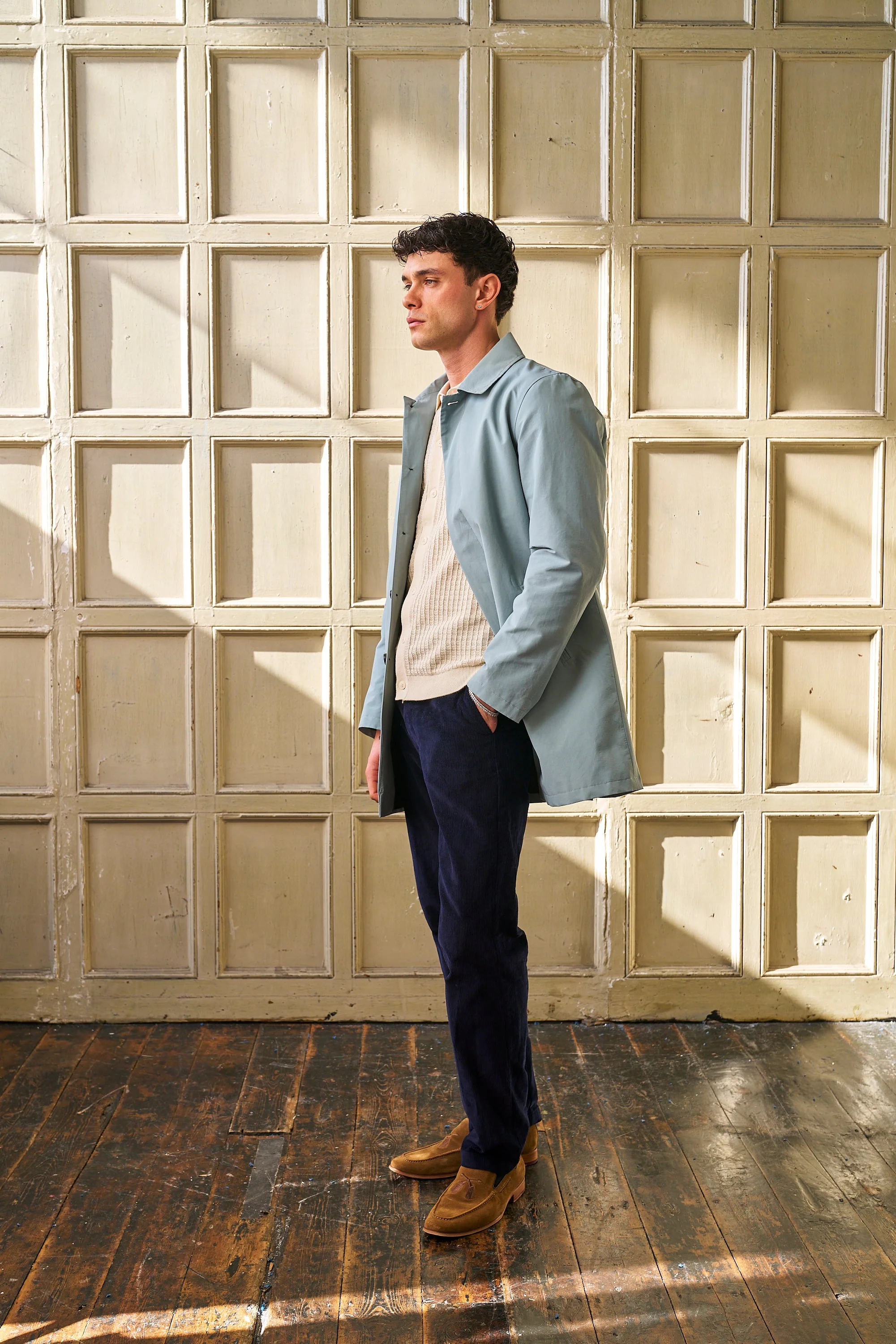 London Spring Lined Rain Mac - Sky Blue - Image 3