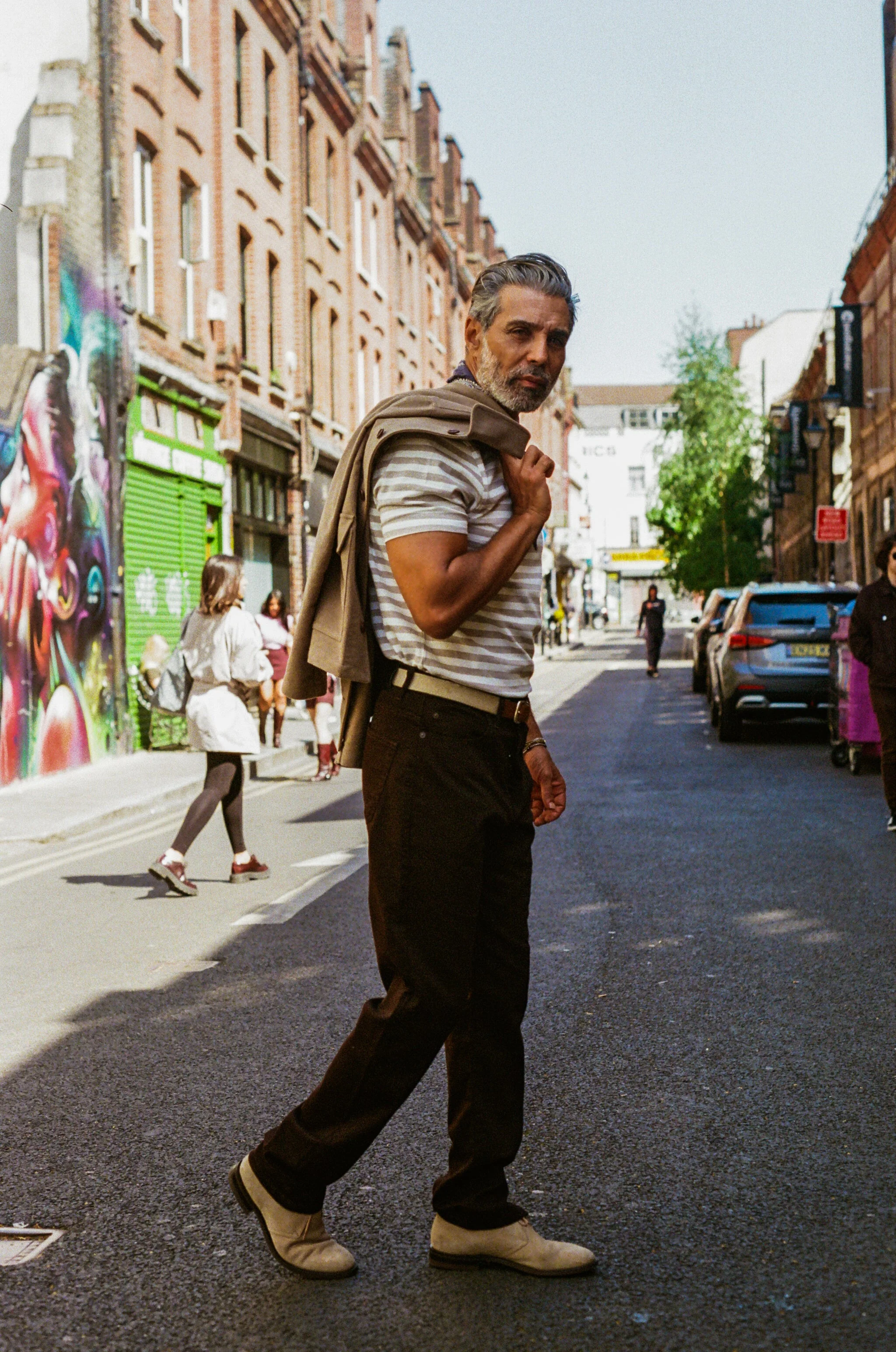 Pirata- Stripe T-Shirt -Taupe Ecru - Image 3
