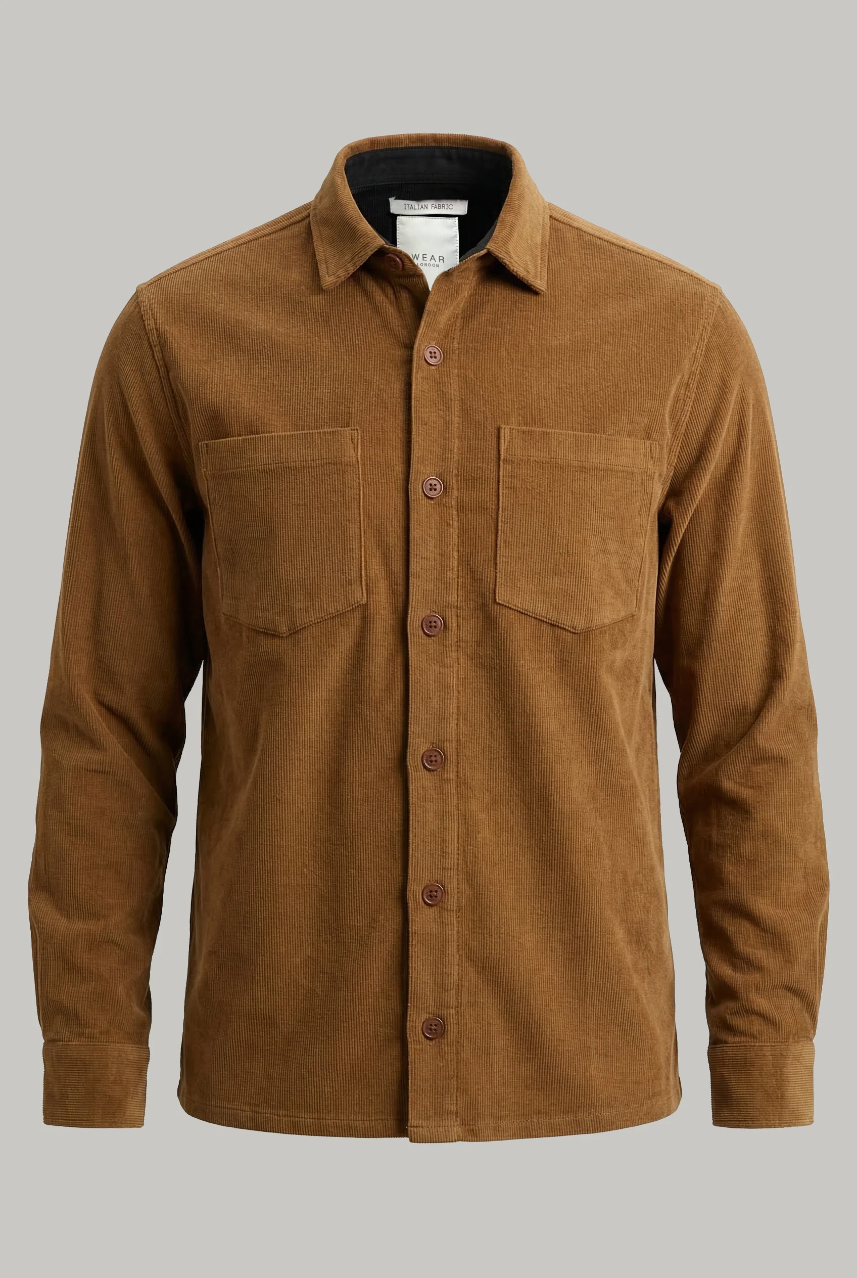 Roman Shirt Top Pockets - Fine Cord Camel