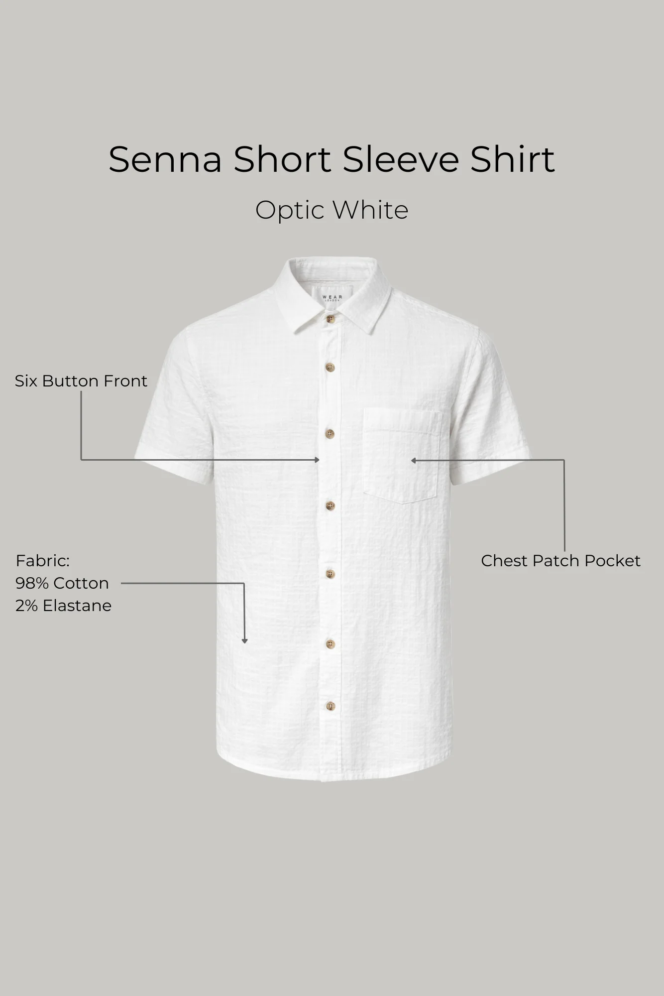 Senna Short Sleeve Shirt - Optic White - Image 3